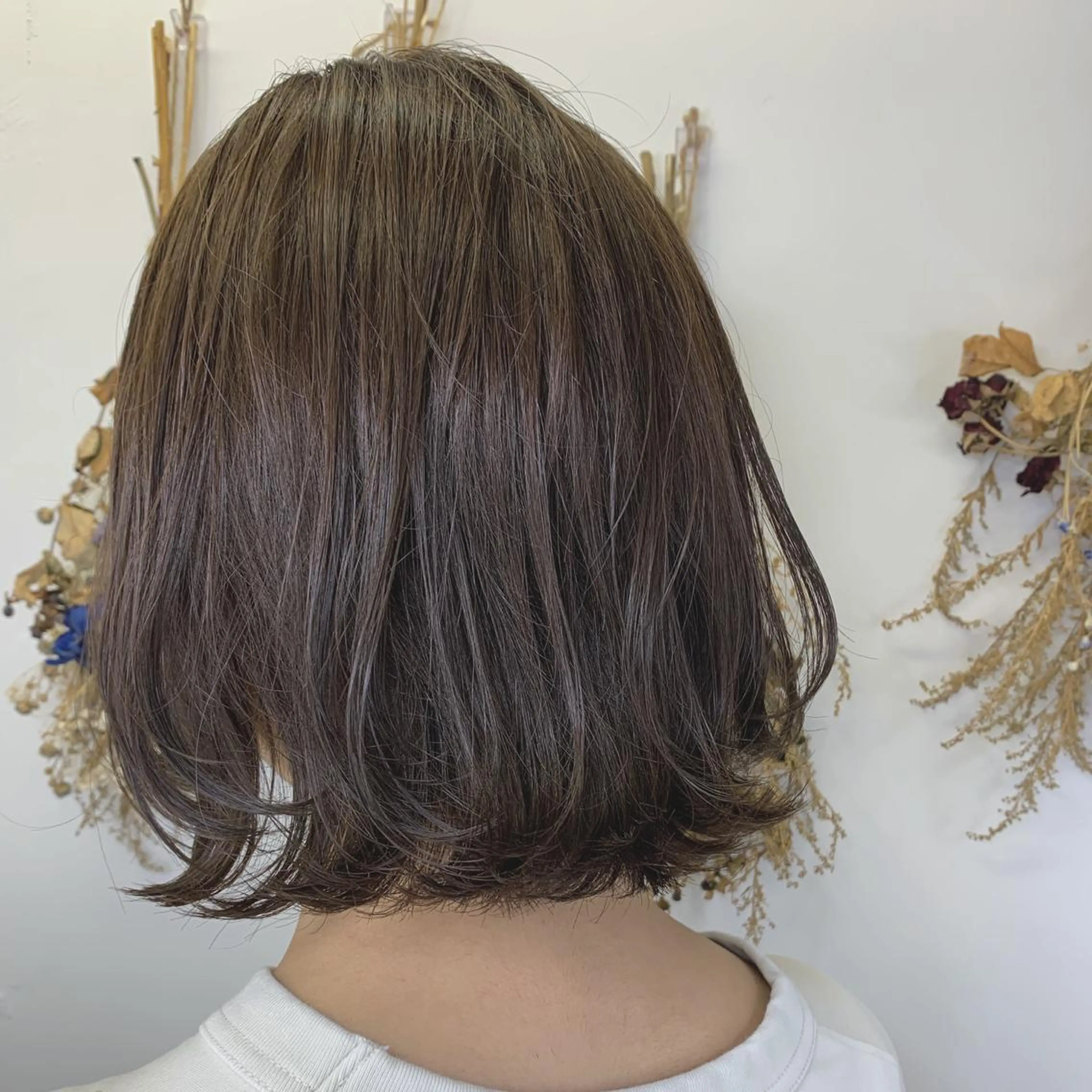 ミディアム ヘアカラー 縮毛矯正 森 隆司のヘアスタイル