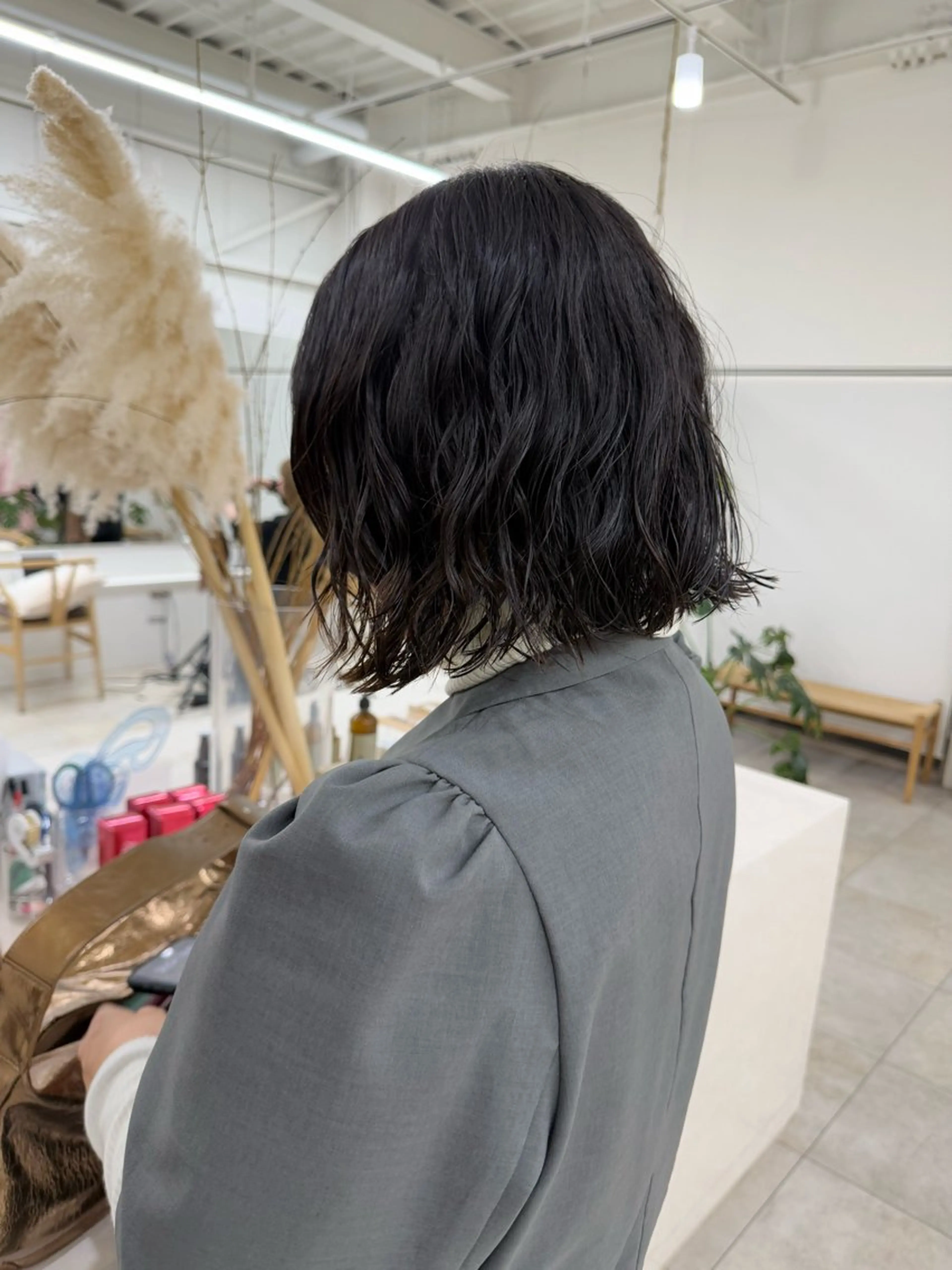 ミディアム パーマ 林 莉央のヘアスタイル