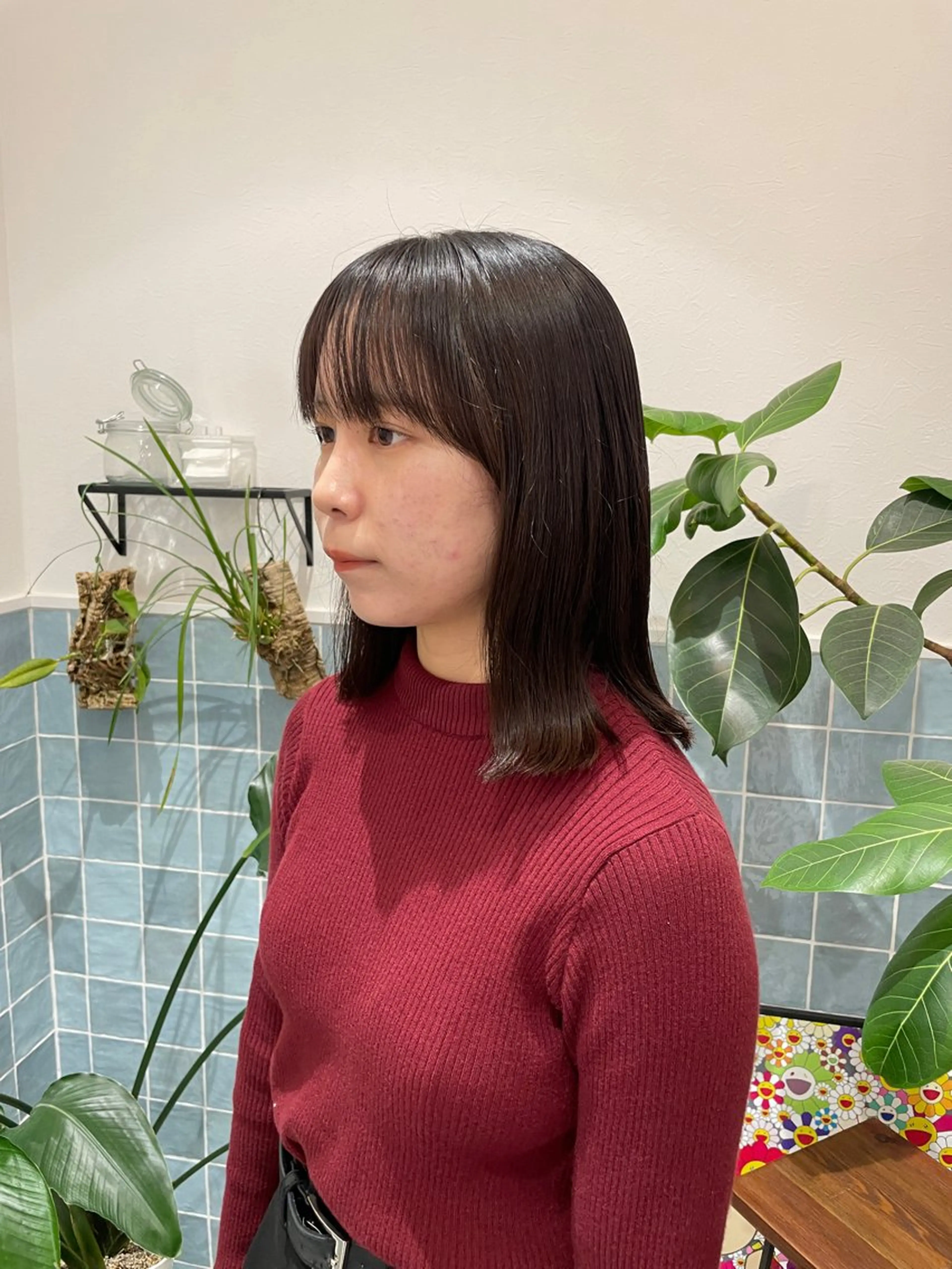 ミディアム 顔周りカット カット 🕊髪質改善 ストレート🕊まいのヘアスタイル