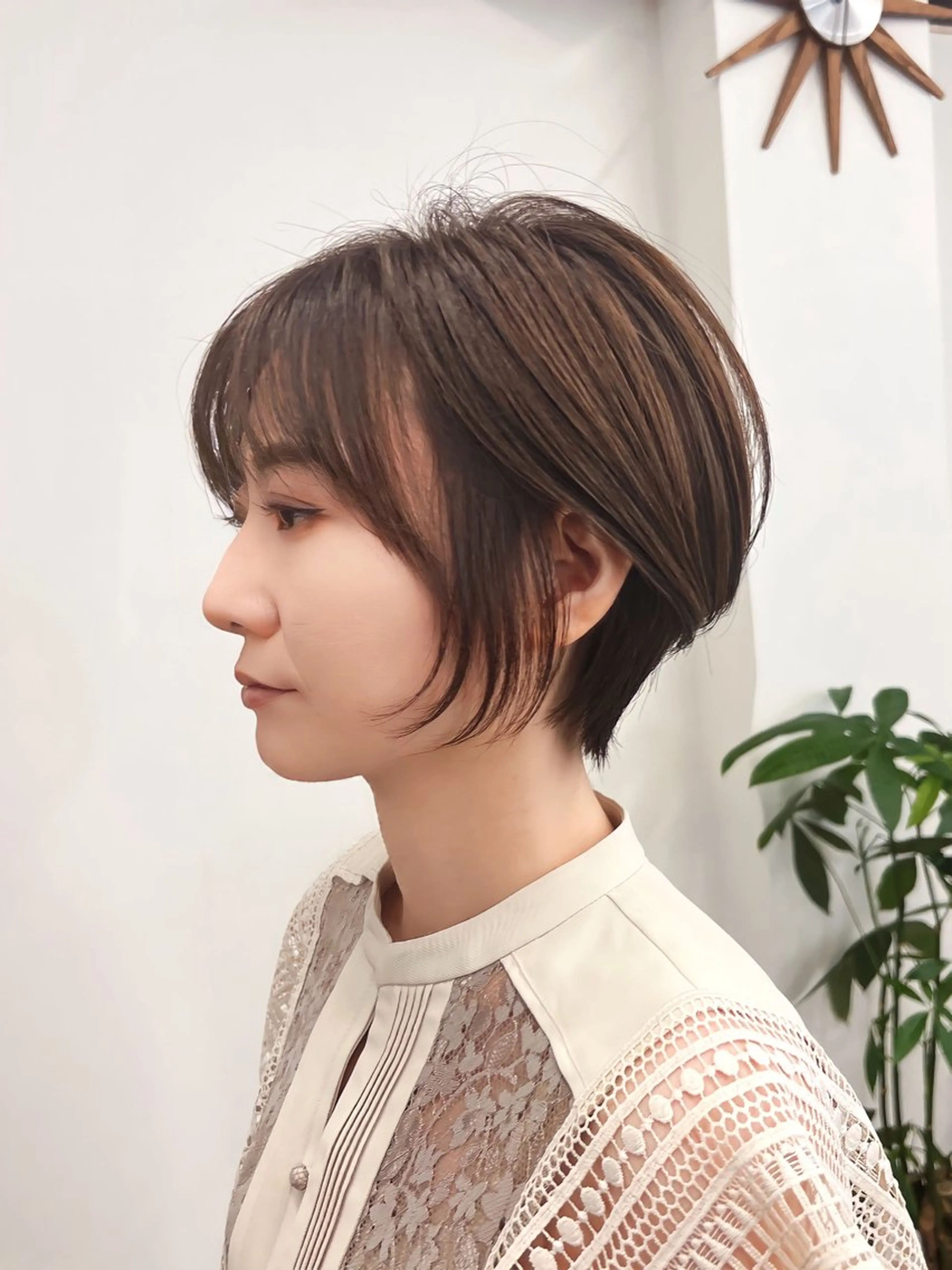 ショート カラー 武田涼レイヤーカット 髪質改善×縮毛矯正のヘアスタイル