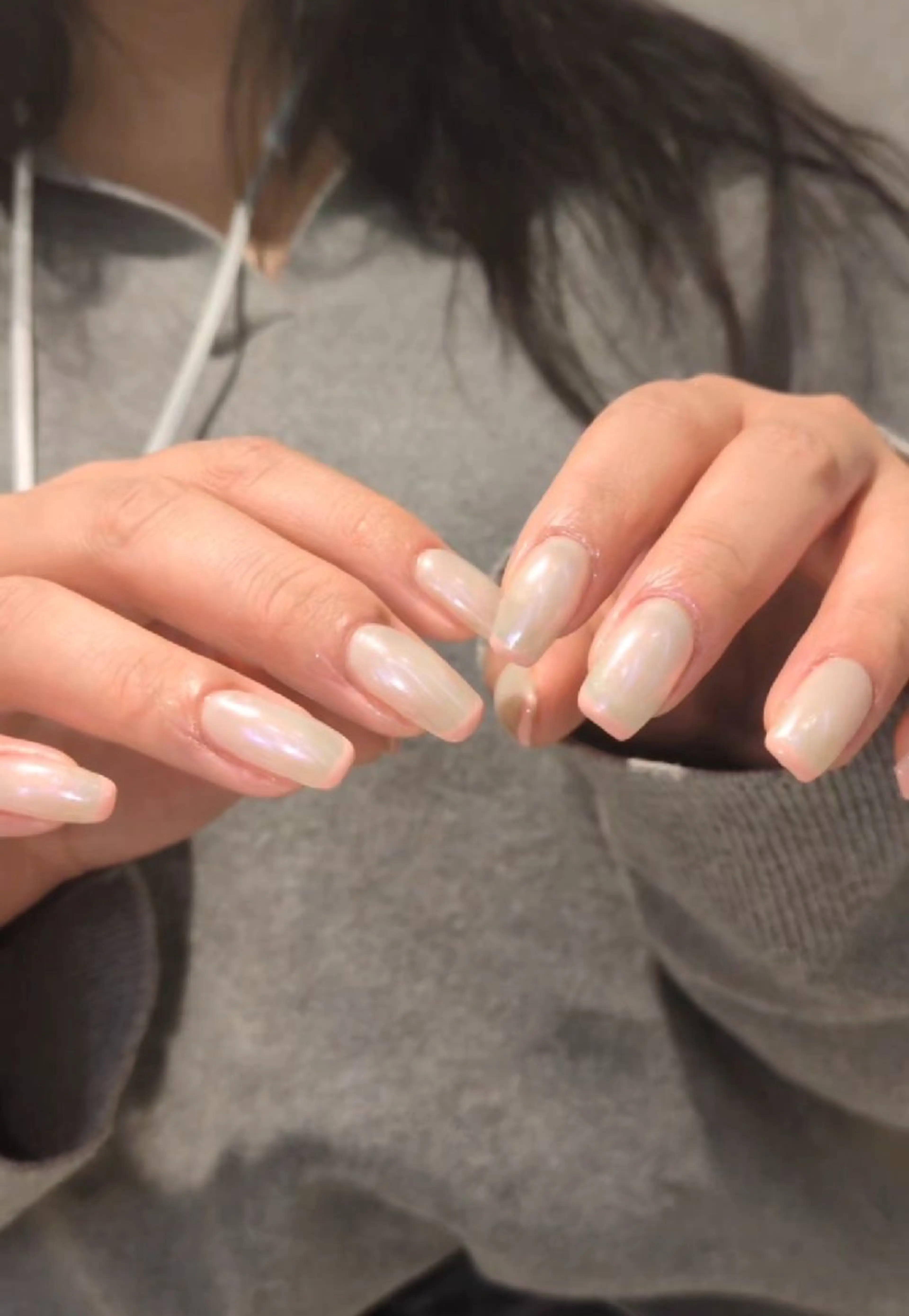 ネイル オーロラネイル フレンチネイル ハンドネイル EARTH coiffure beaute　ふじみ野店所属・EARTHふじみ野 ネイル　森花鈴のネイルデザイン