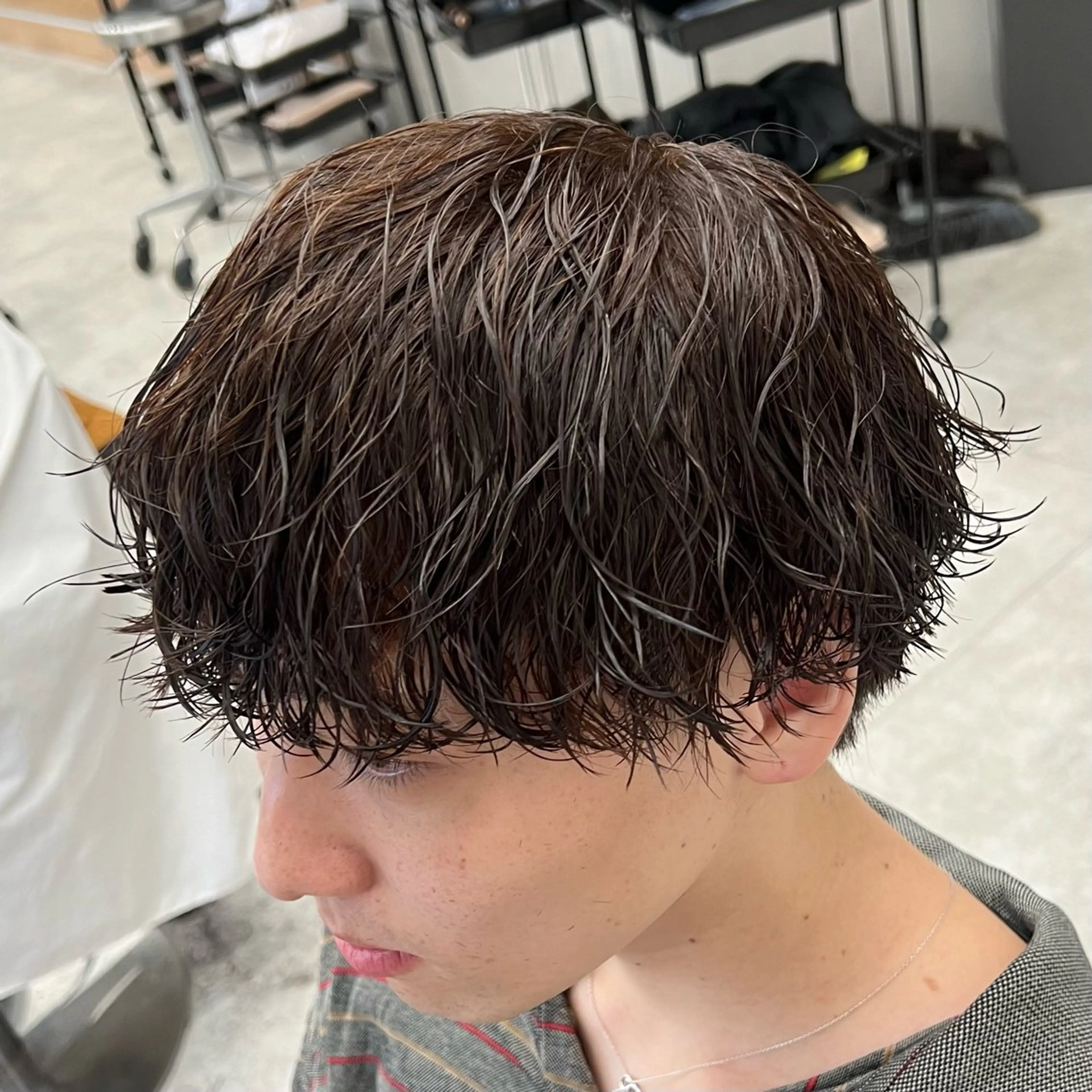 ショート パーマ メンズ カット パーマ メンズパーマ/波巻き 新潟/万代/夏芽🎀のヘアスタイル