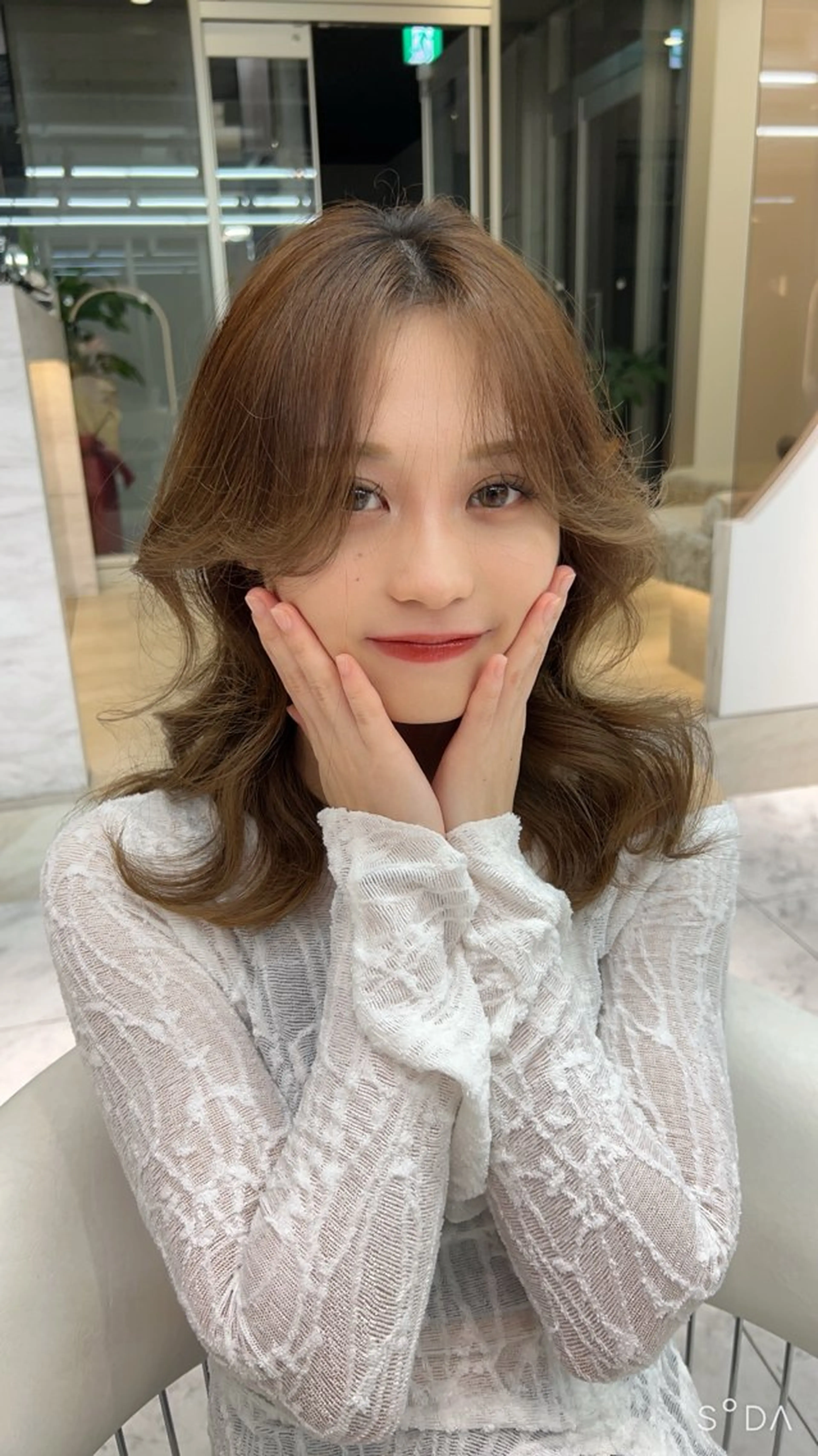 セミロング カット ヘアカラー トリートメント Shousui Mutsumiのヘアスタイル