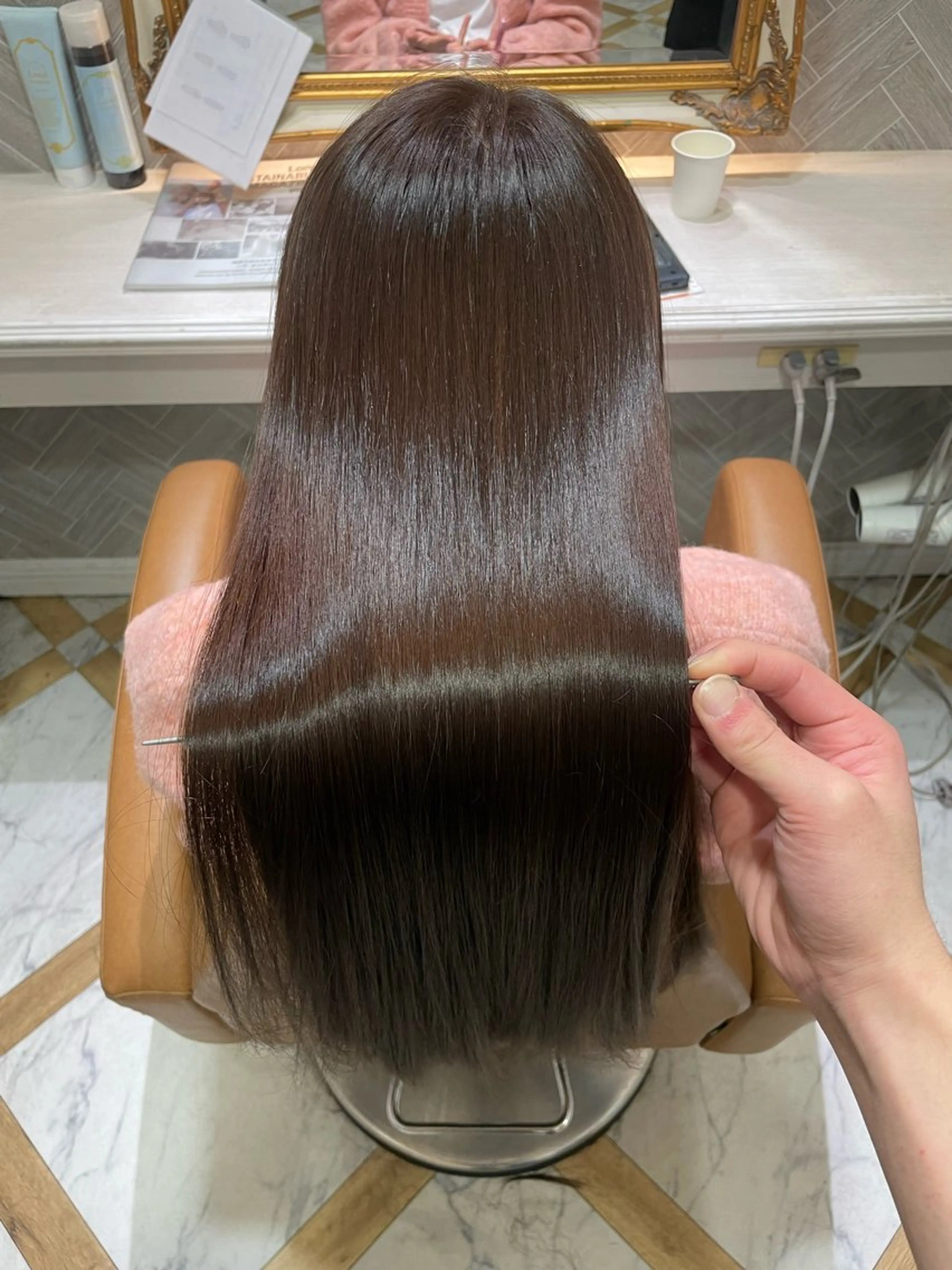 ロング 縮毛矯正 カット ヘアカラー 縮毛矯正 トリートメント 美髪縮毛矯正🤍 髪質改善/Shinaのヘアスタイル