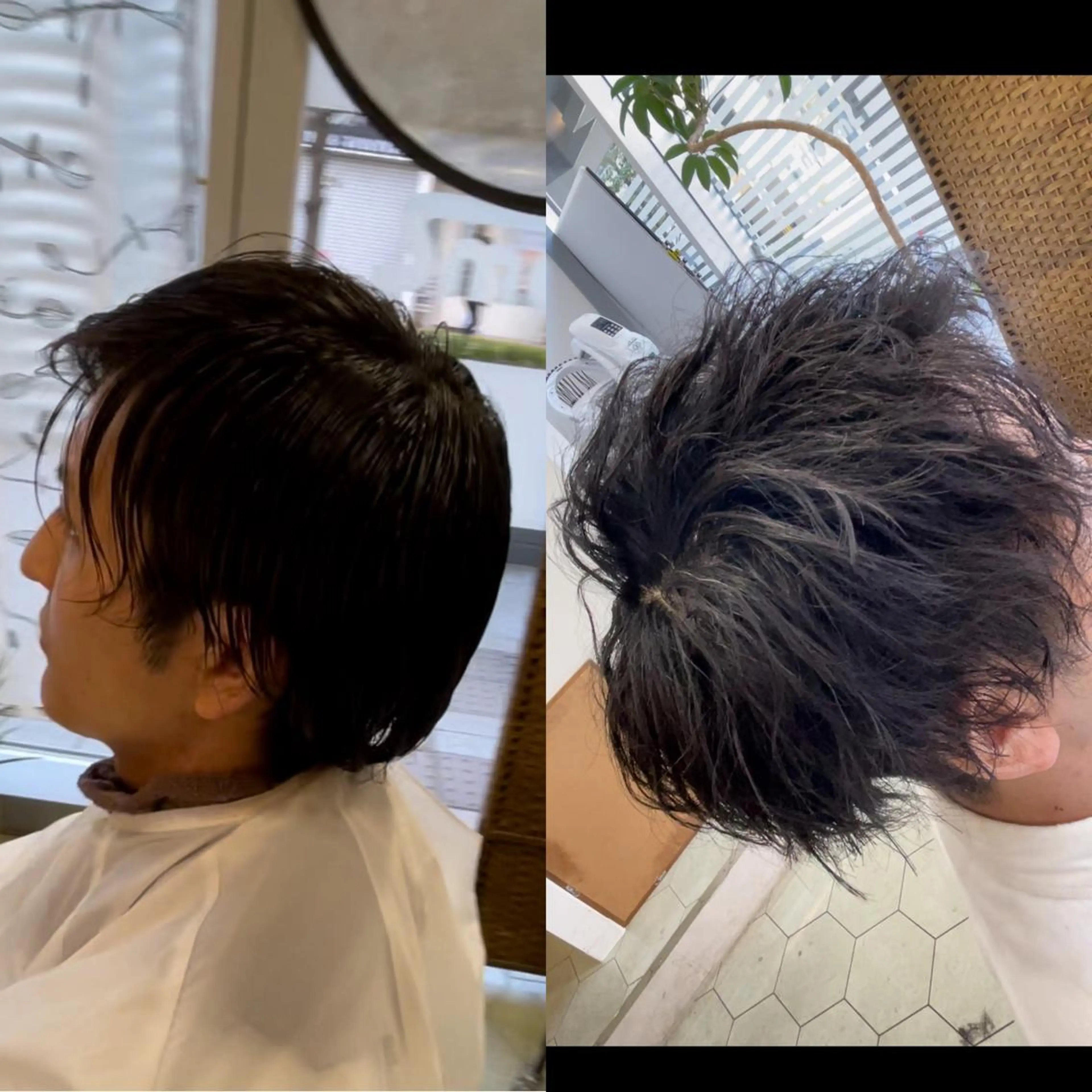 ショート パーマ メンズ フェードカット メンズメッシュ メンズパーマ スキンフェード スパイラルパーマ カット パーマ ヘアセット share salon　SCENA所属・堤太志 メンズパーマ特化のヘアスタイル