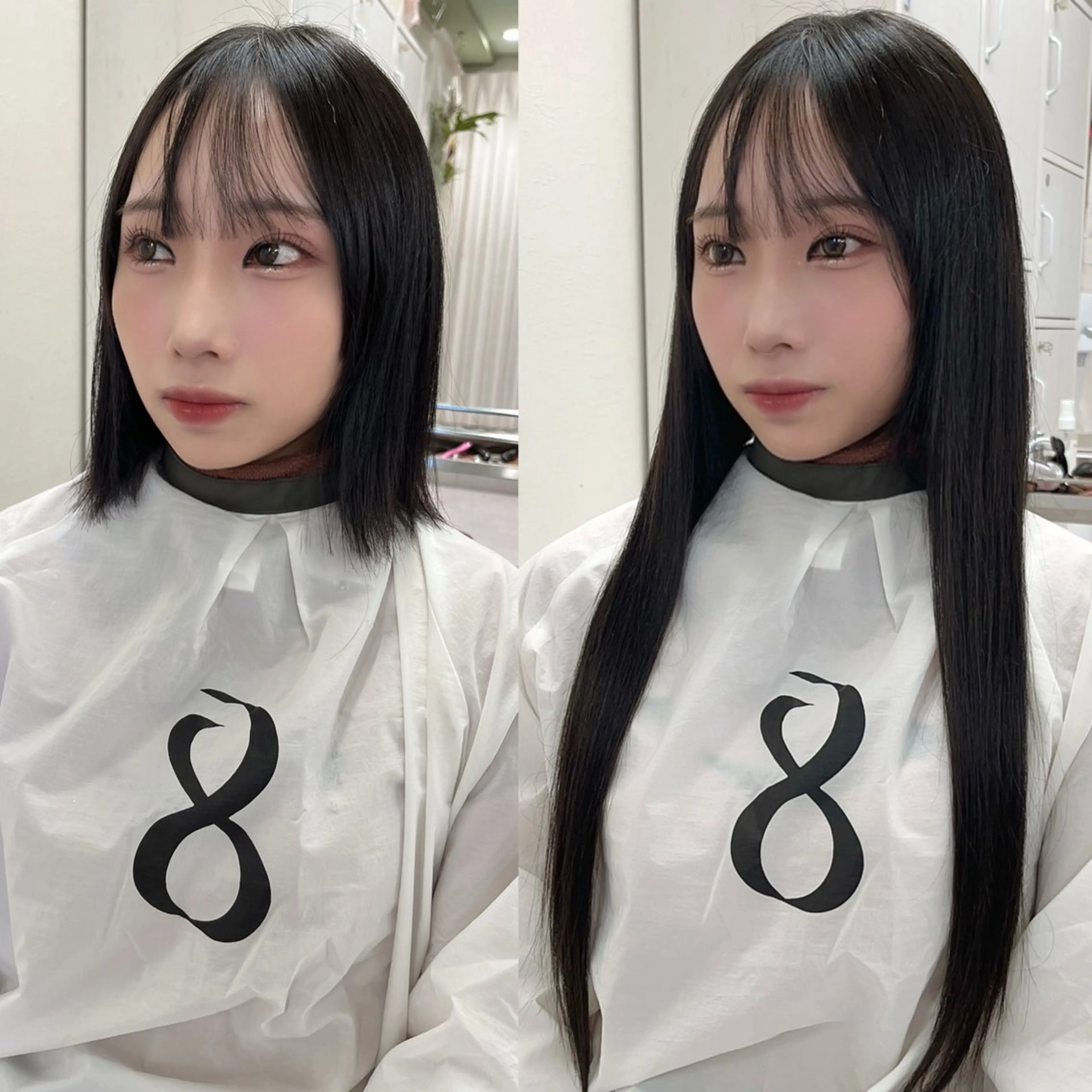 《🉐ミニモ限定特別価格‼️》【ワンホン仕上げ💋】暗めワンカラー＆シールエクステ80本の写真