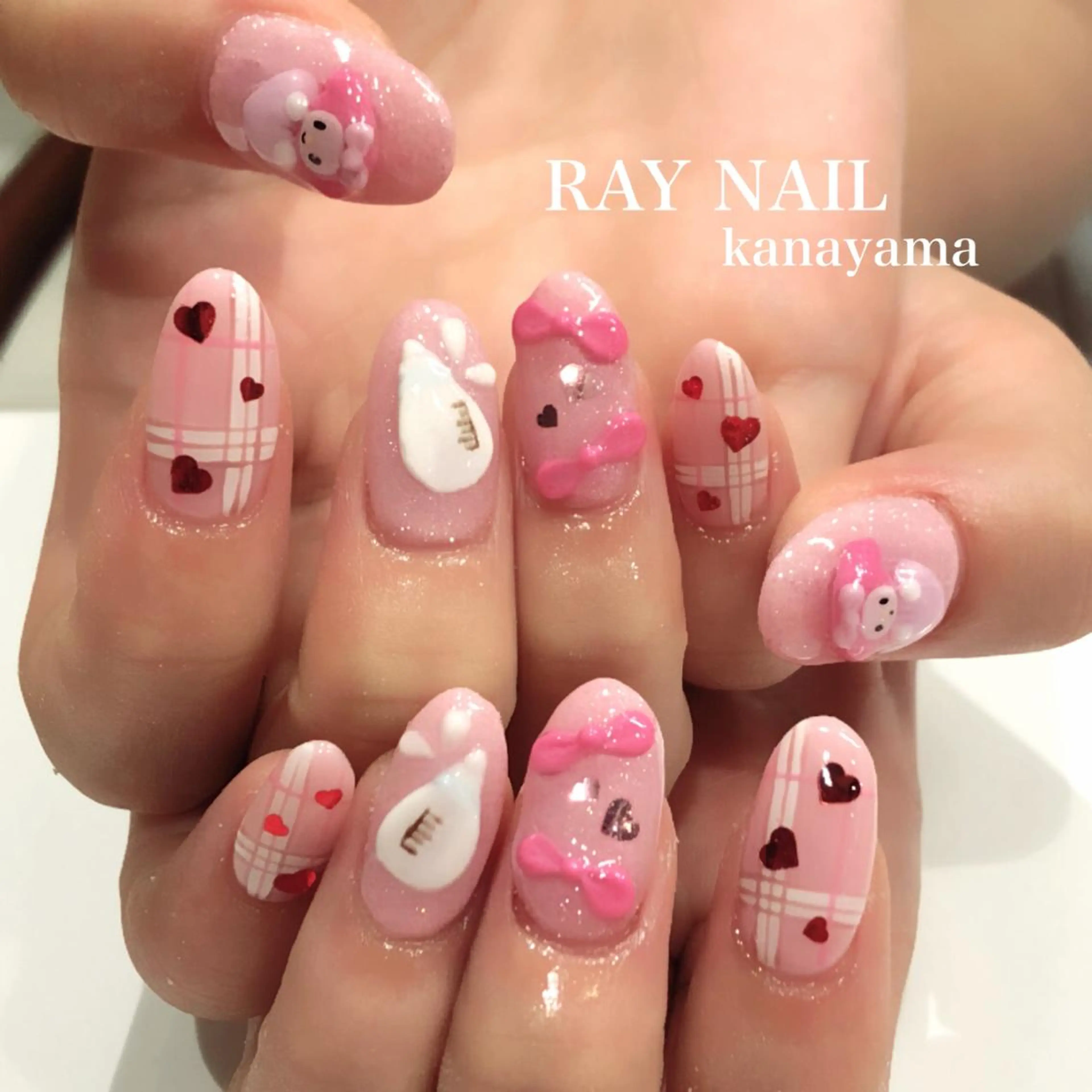 ネイル ピンク Arowa 伊田のネイルデザイン