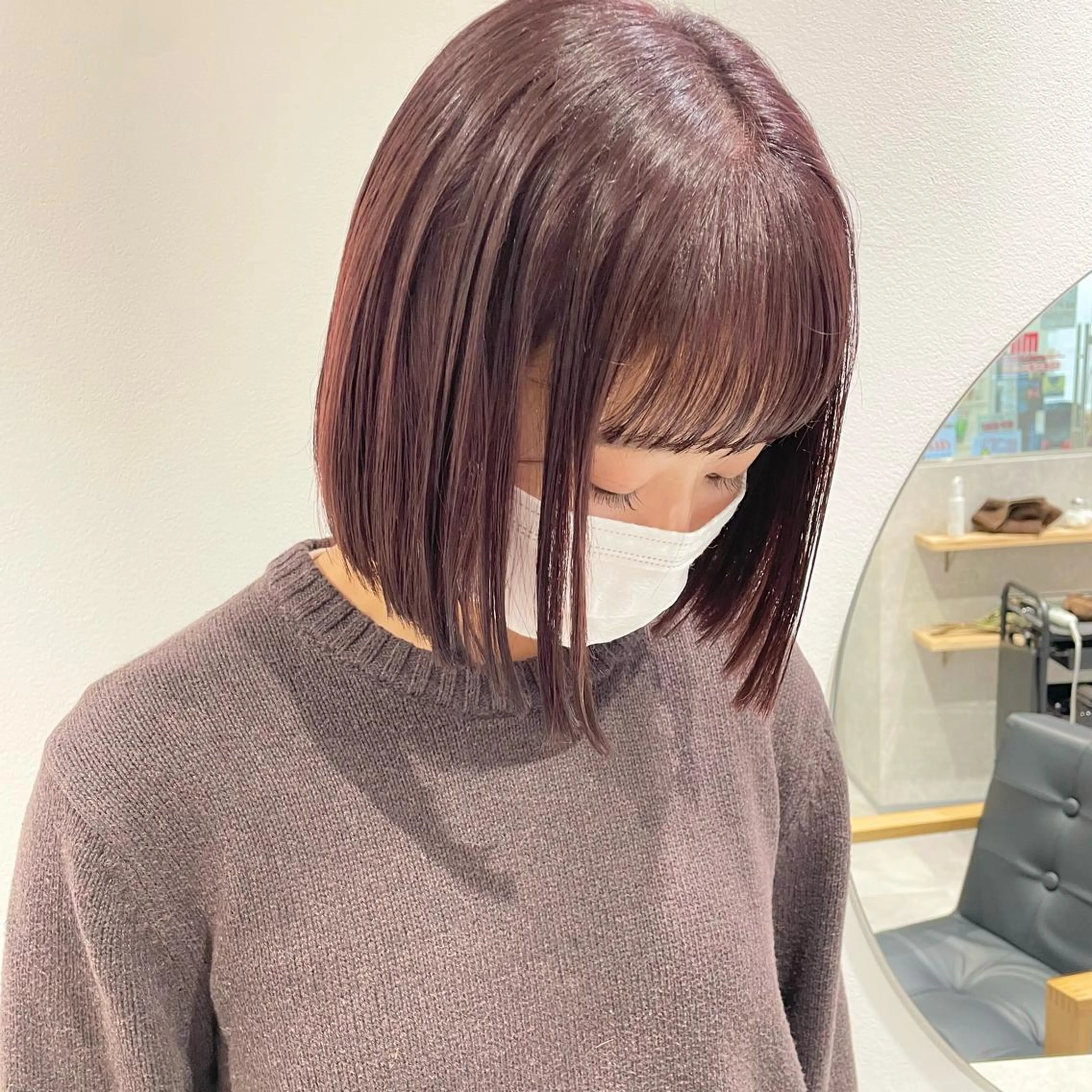 ショート カラー ブラウンカラー カシス カット ヘアカラー トリートメント 🍊暖色×顔周り 🍊cocoroのヘアスタイル