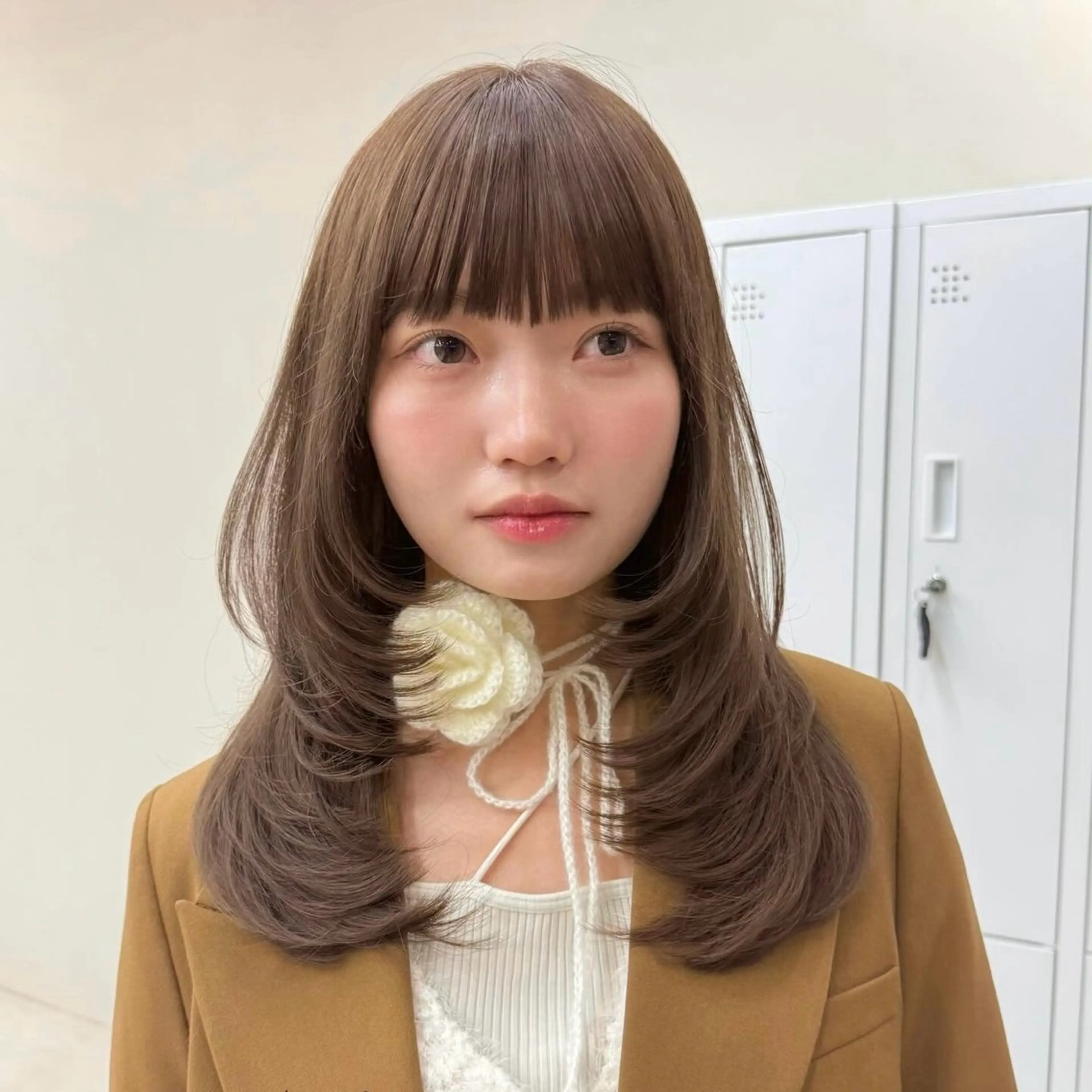 ミディアム カラー ブラウンカラー 透明感カラー レイヤーカット カット ヘアカラー トリートメント レイヤー/艶カラー /sora🌙✨️のヘアスタイル