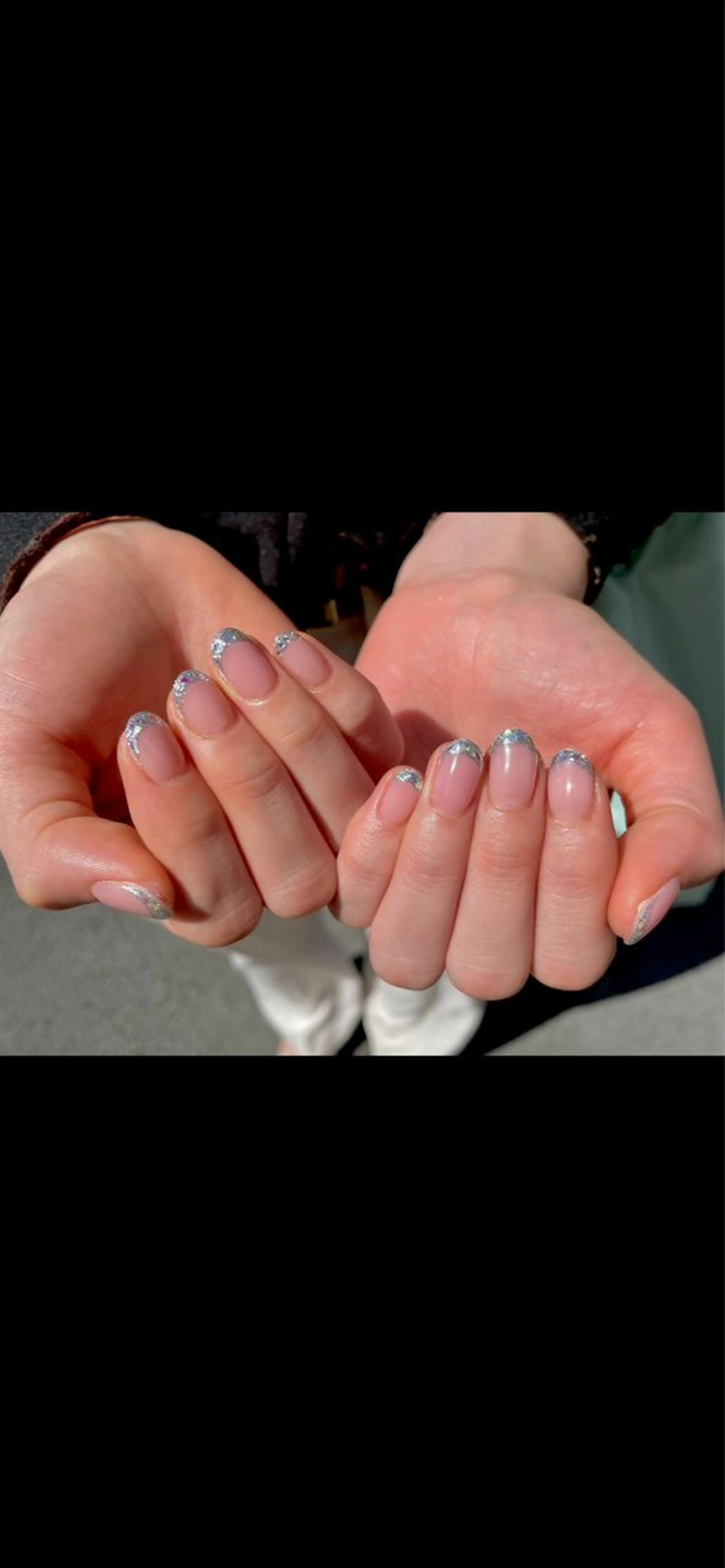 オフ込み❤️パラジェル⭐︎ガラスフレンチネイルの写真