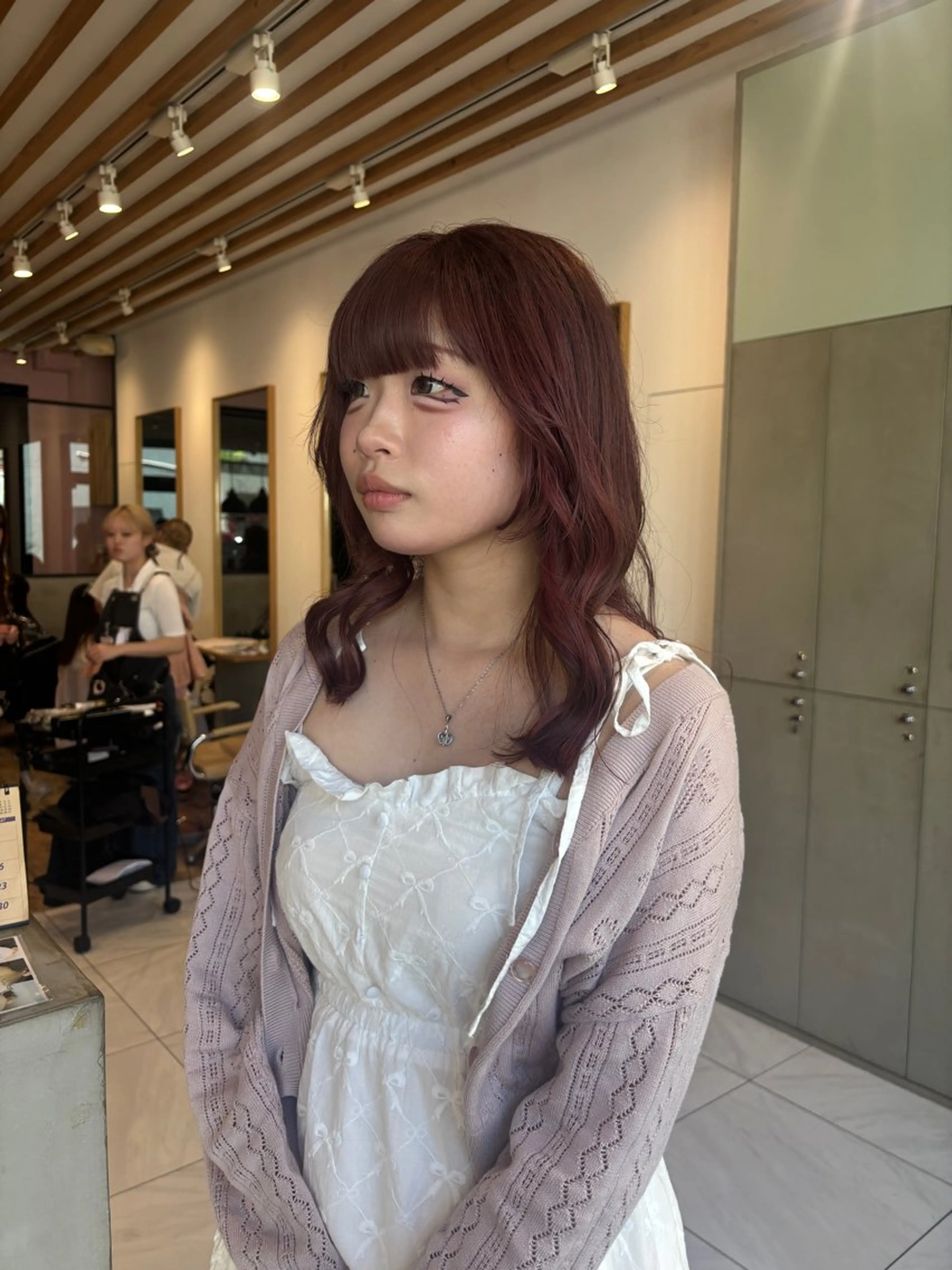 セミロング カラー カット ヘアカラー ️🩵RINKA/ ハイトーンカラー🩵のヘアスタイル