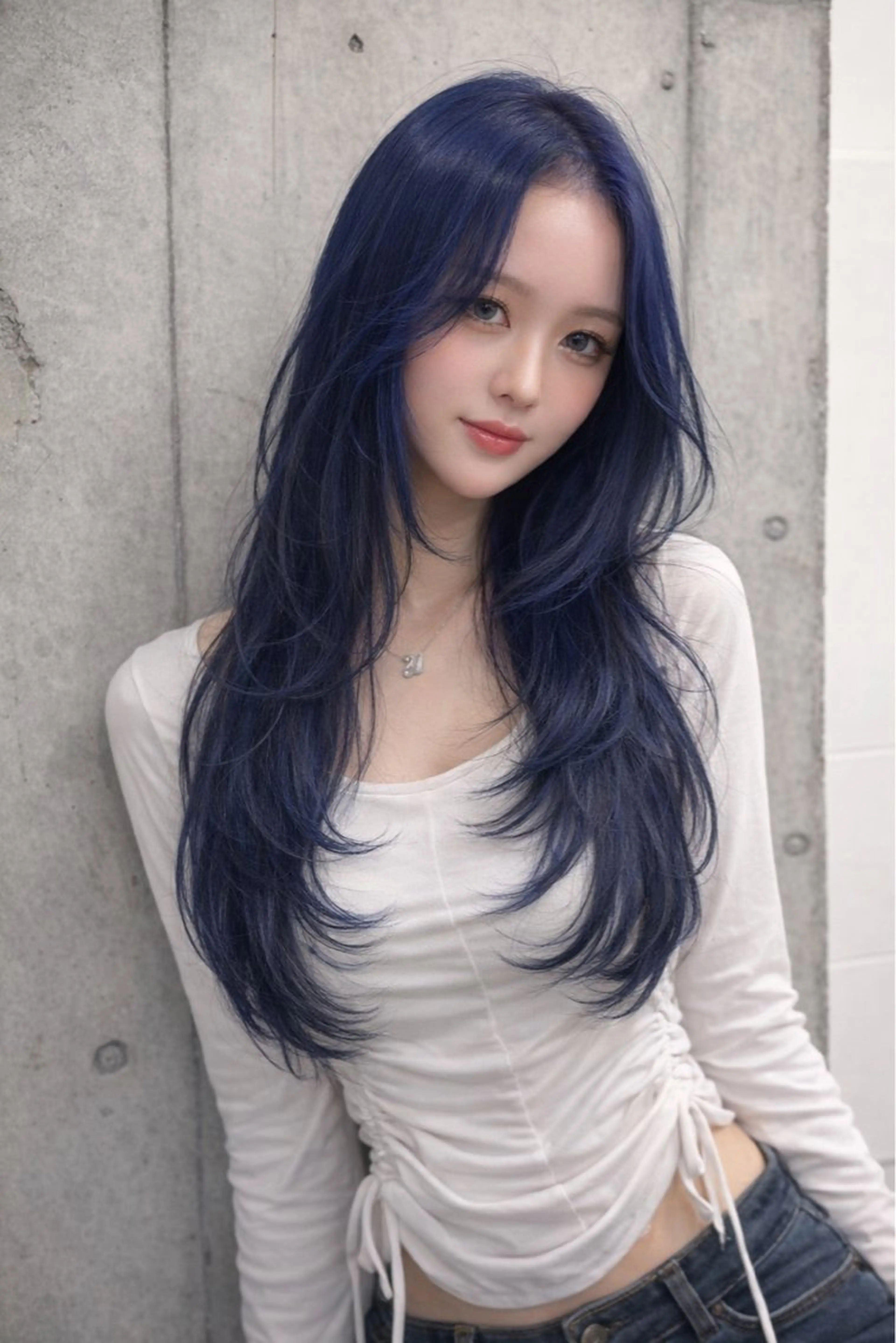 ロング カラー ヘアアレンジ カット ヘアカラー トリートメント ヘッドスパ ヘアセット 韓国レイヤーカット /韓国トレンドカラーのヘアスタイル