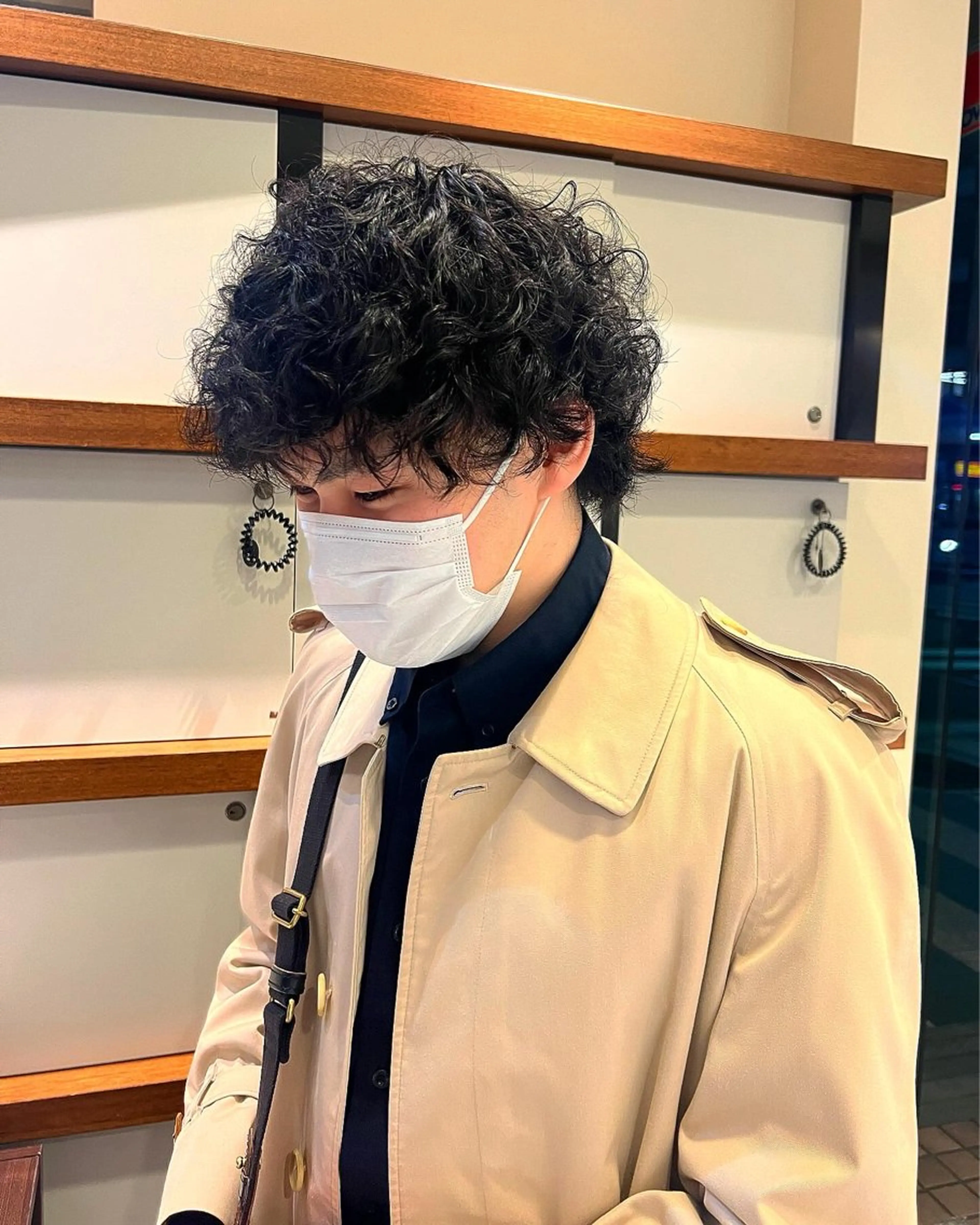 ミディアム パーマ メンズ カット パーマ タナカ マヤ/金沢八景のヘアスタイル