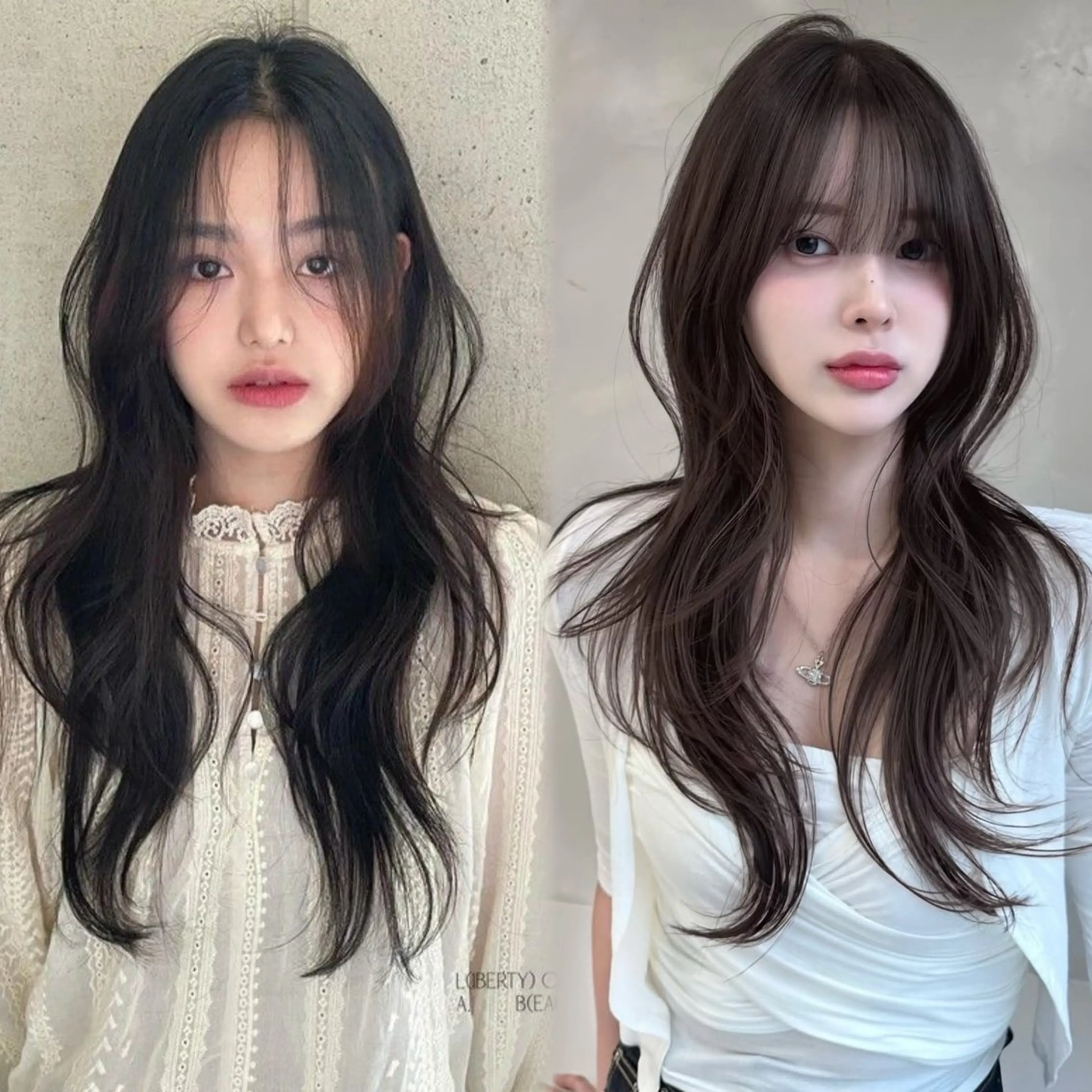 ロング パーマ 韓国式レイヤー パーマ🇰🇷のヘアスタイル