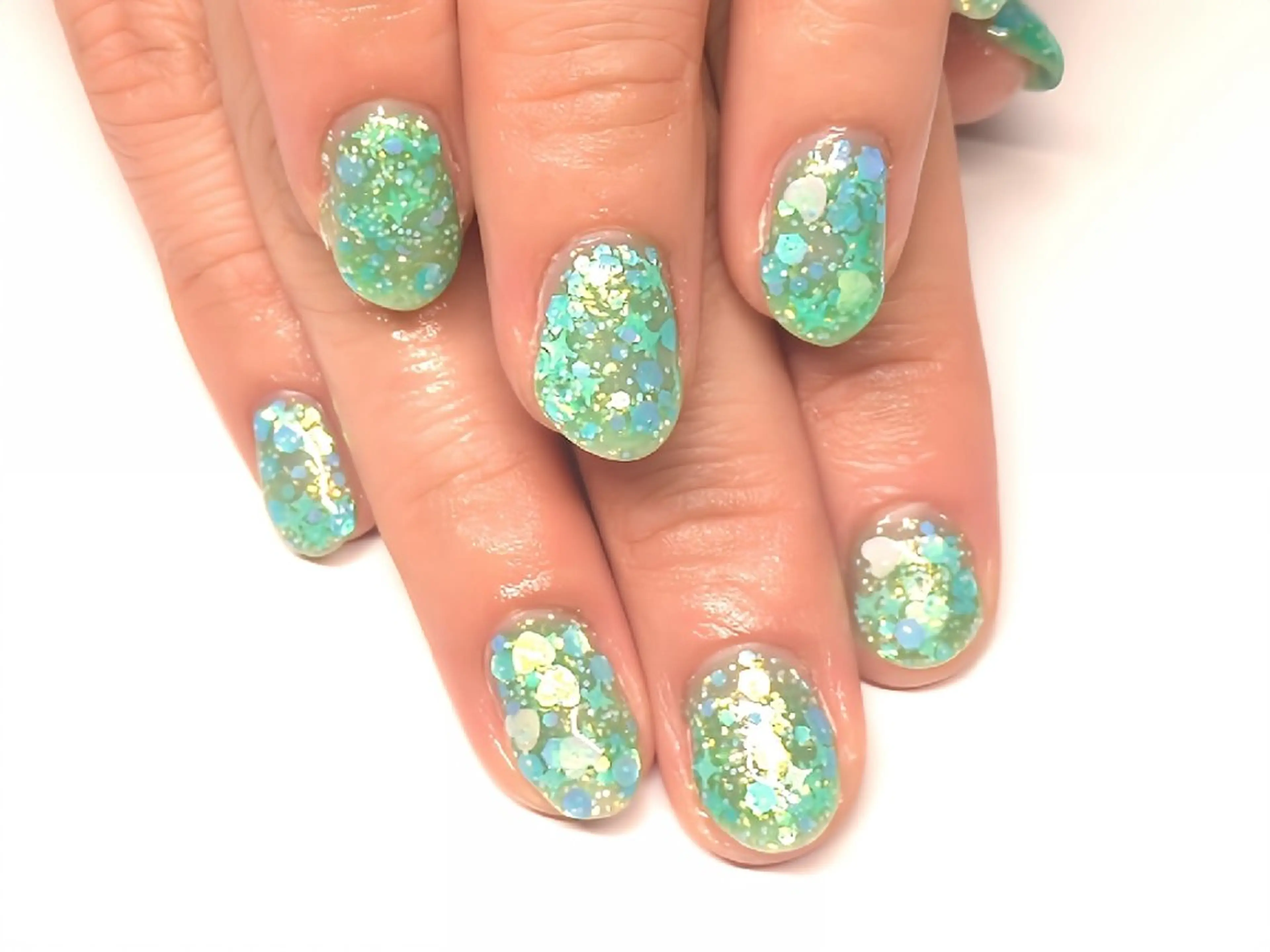 ショート AQUA nailのネイルデザイン