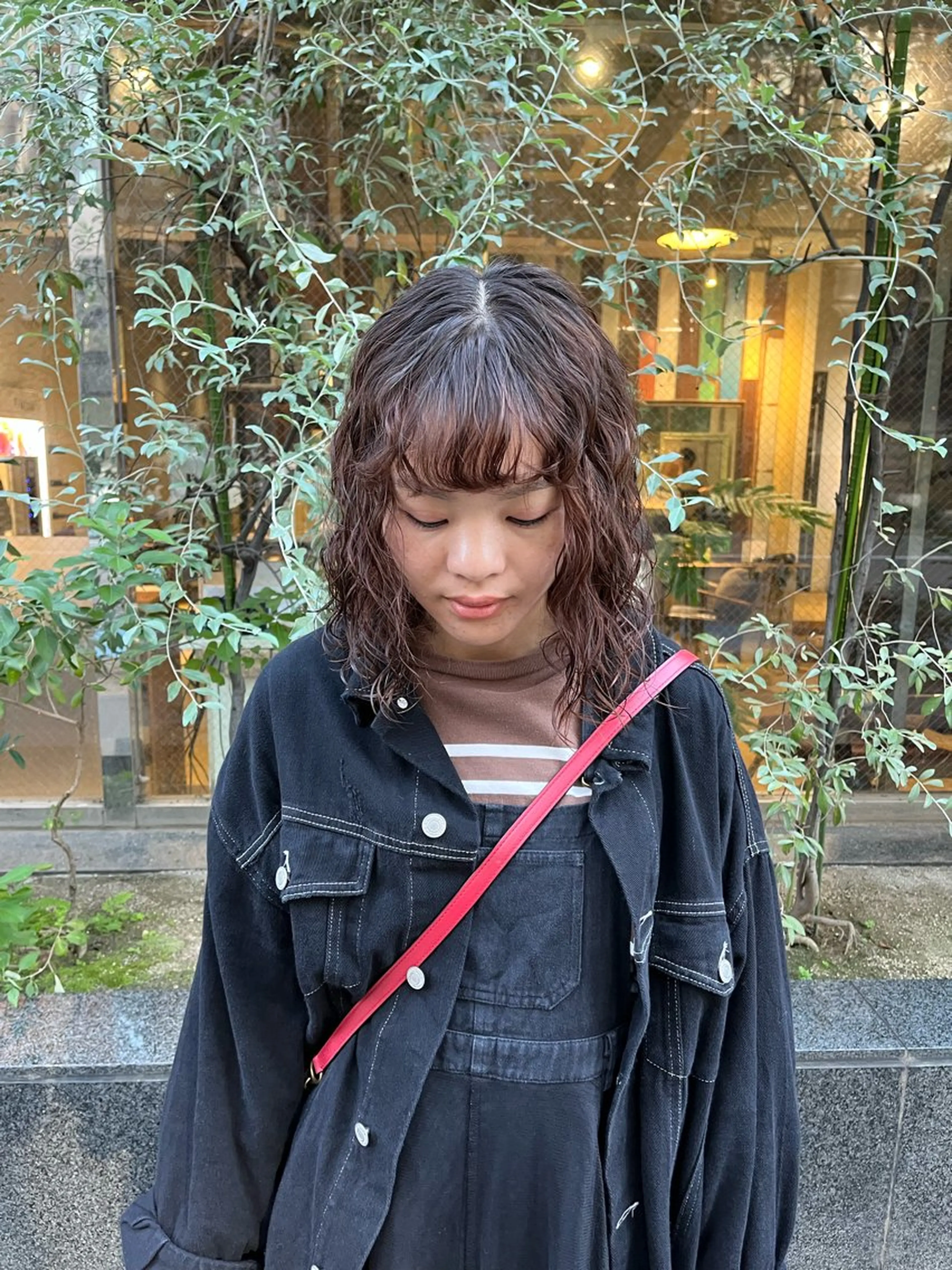 ミディアム パーマ ミディアムパーマ えんぐちとも／透明感 カラー／博多ボブのヘアスタイル