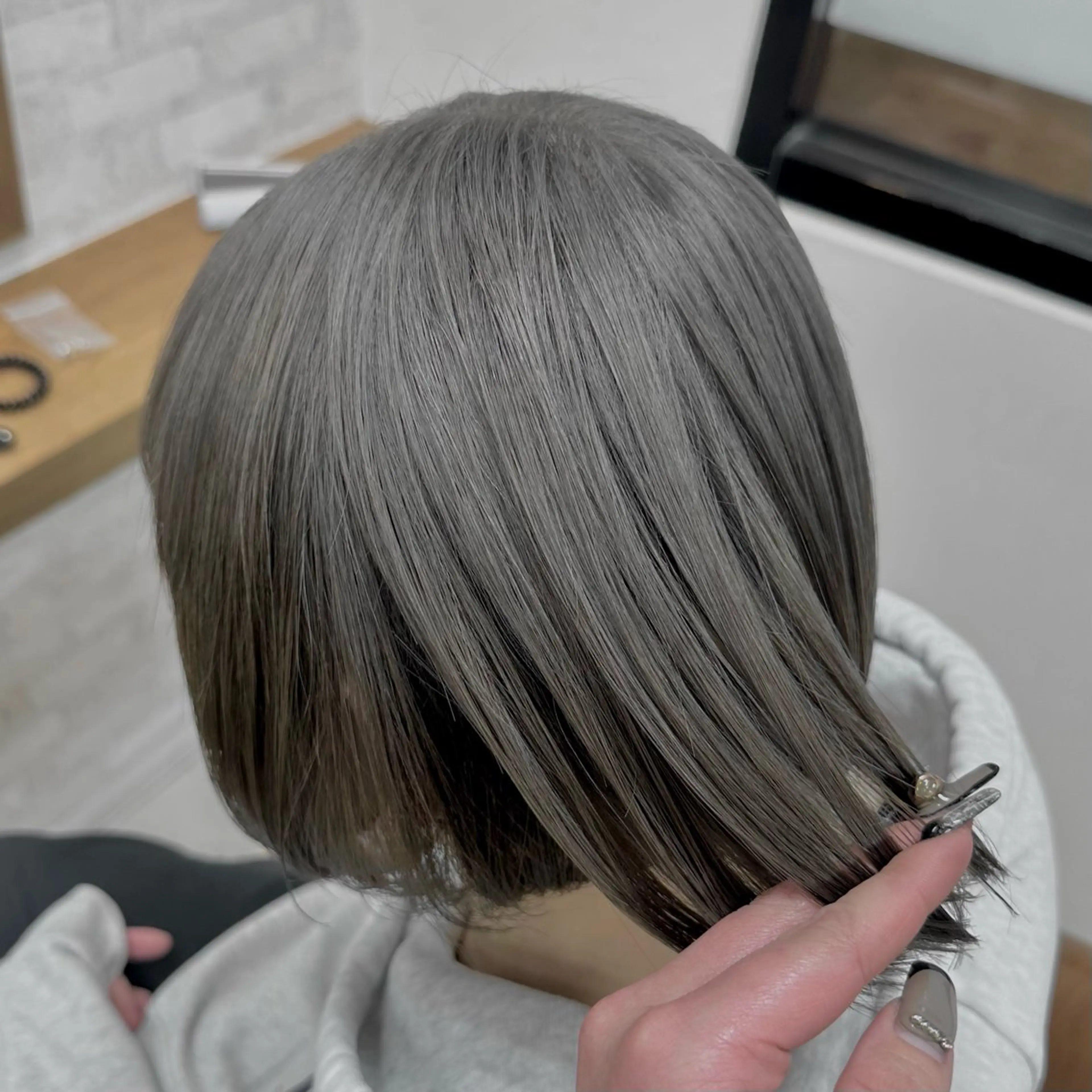 ショート カラー ヘアカラー 髪質改善/ブラック ヘア/リンのヘアスタイル