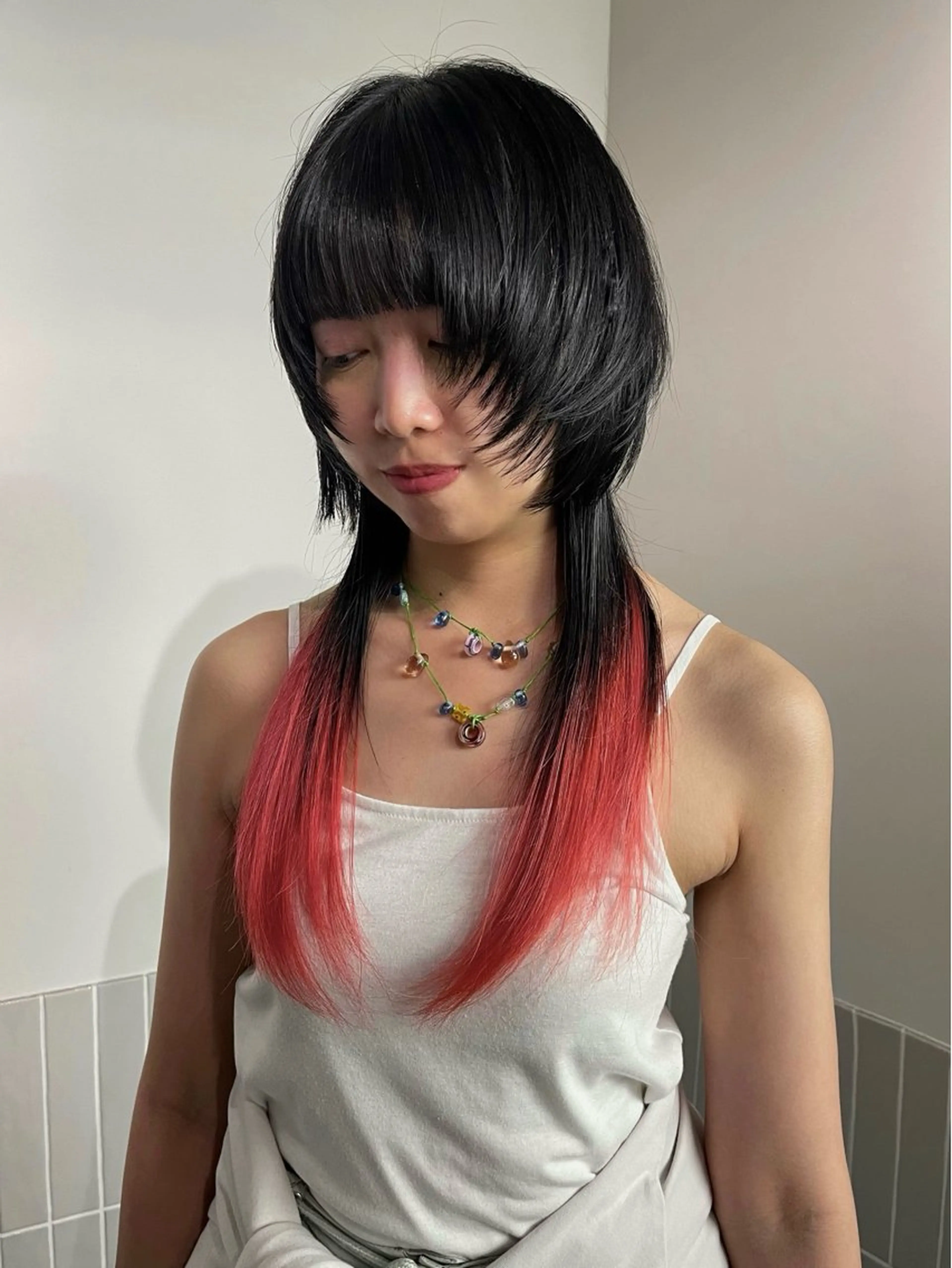 ロング カラー ロング ウルフカット stén所属・HARUKA/原宿 ハイトーン/レイヤーのヘアスタイル