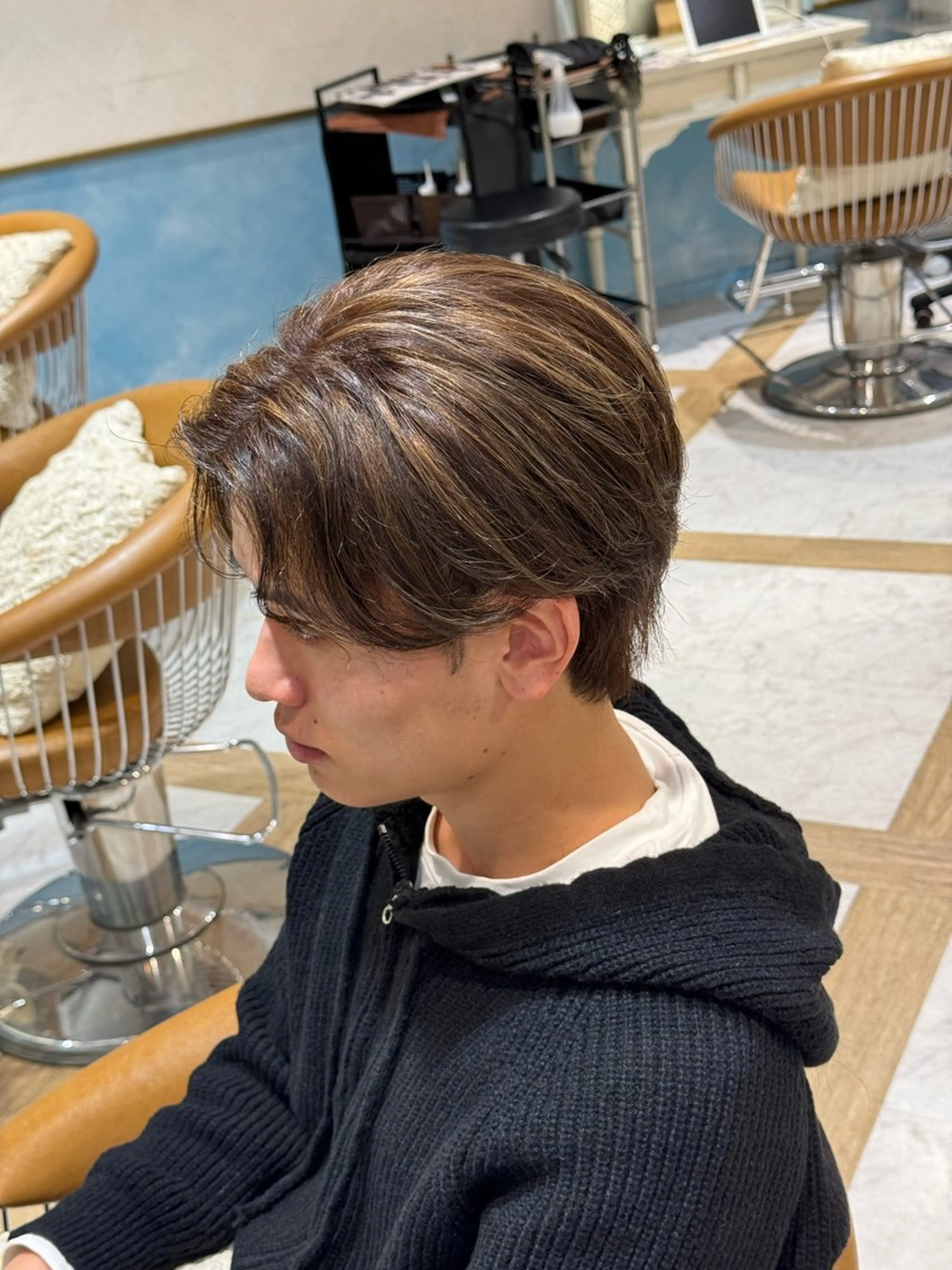 メンズ似合わせカット＋酸性ストレート(ブリーチ毛OK縮毛矯正)＋トリートメント✨️の写真