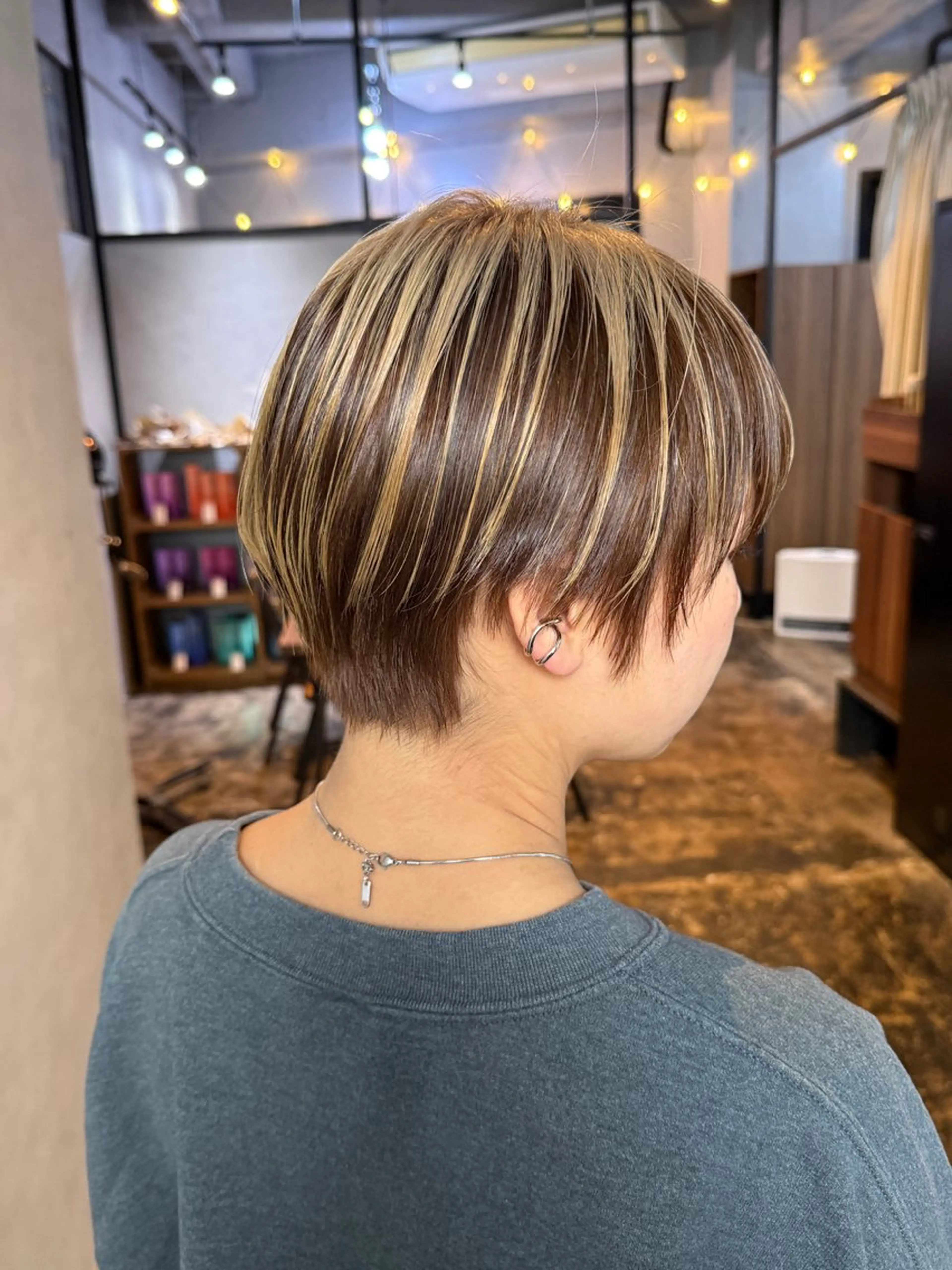 ショート カラー ヘアカラー トリートメント 透明感カラー/パーマ 🌀アオノのヘアスタイル