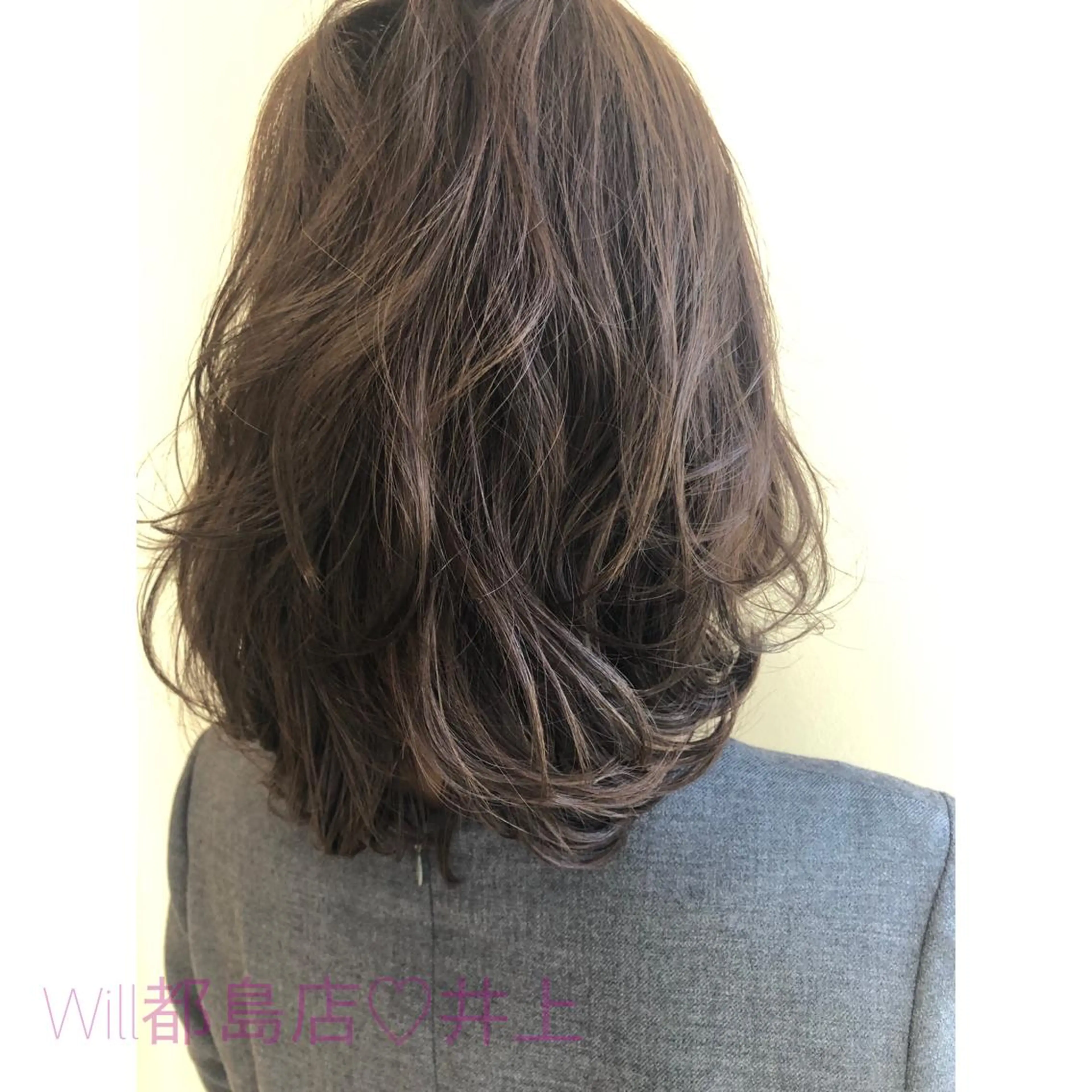 ミディアム カラー ヘアアレンジ アッシュ アッシュグレー アッシュグレージュ 透明感カラー グレージュ カット ヘアカラー トリートメント 骨格肌色 似合わせ/YUKAのヘアスタイル
