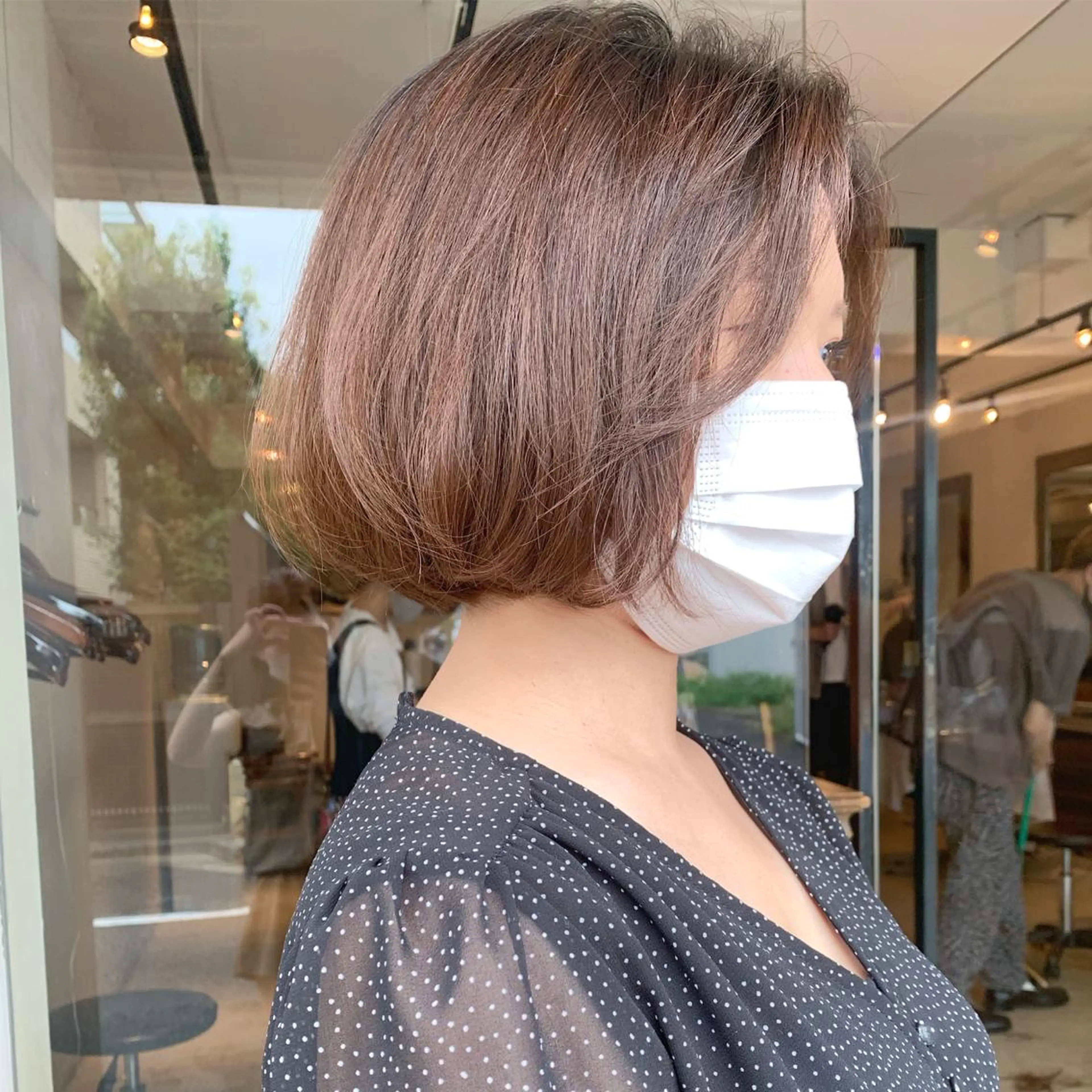 ミディアム カラー 透明感/オリーブ/ グレージュ/YUKAのヘアスタイル