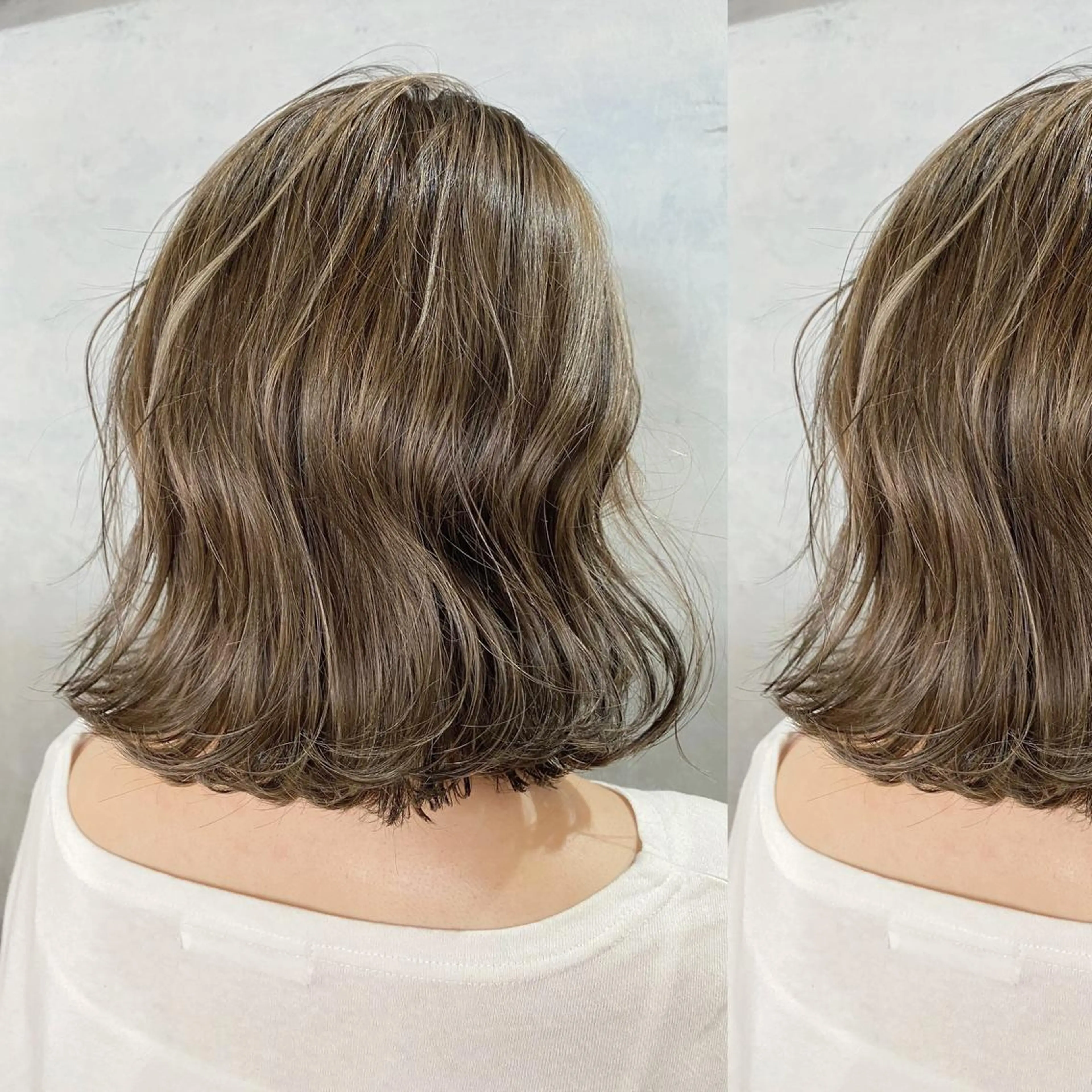 ミディアム カラー ハイライトカラー ハイライト カット ヘアカラー トリートメント ツキノキ ミナのヘアスタイル