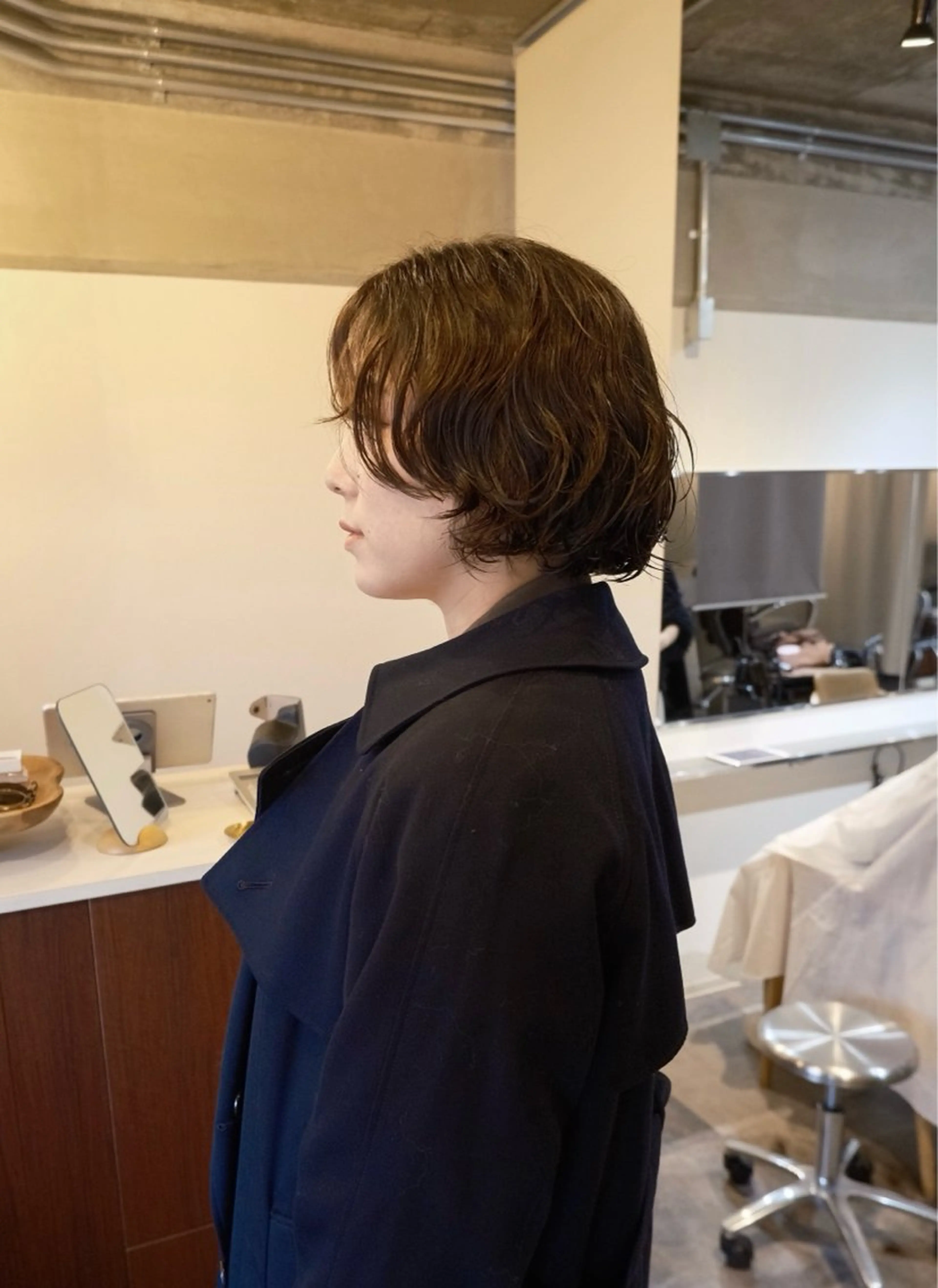 ショート カラー パーマ カット パーマ トリートメント ヘアセット ハルカ/透け感カラー /顔周りレイヤーのヘアスタイル