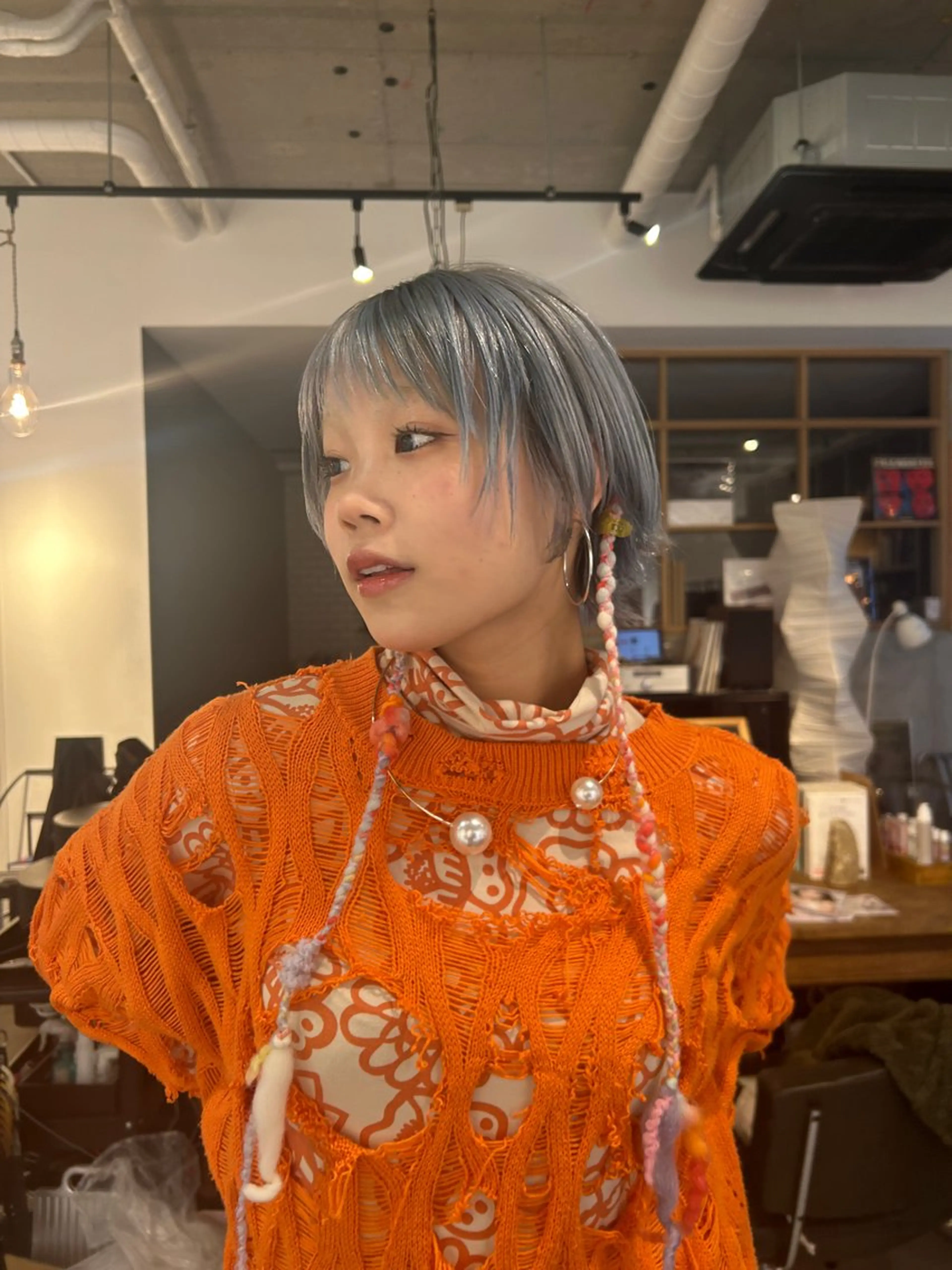 カラー ブルーカラー ヘアカラー 植田 瑠菜のヘアスタイル