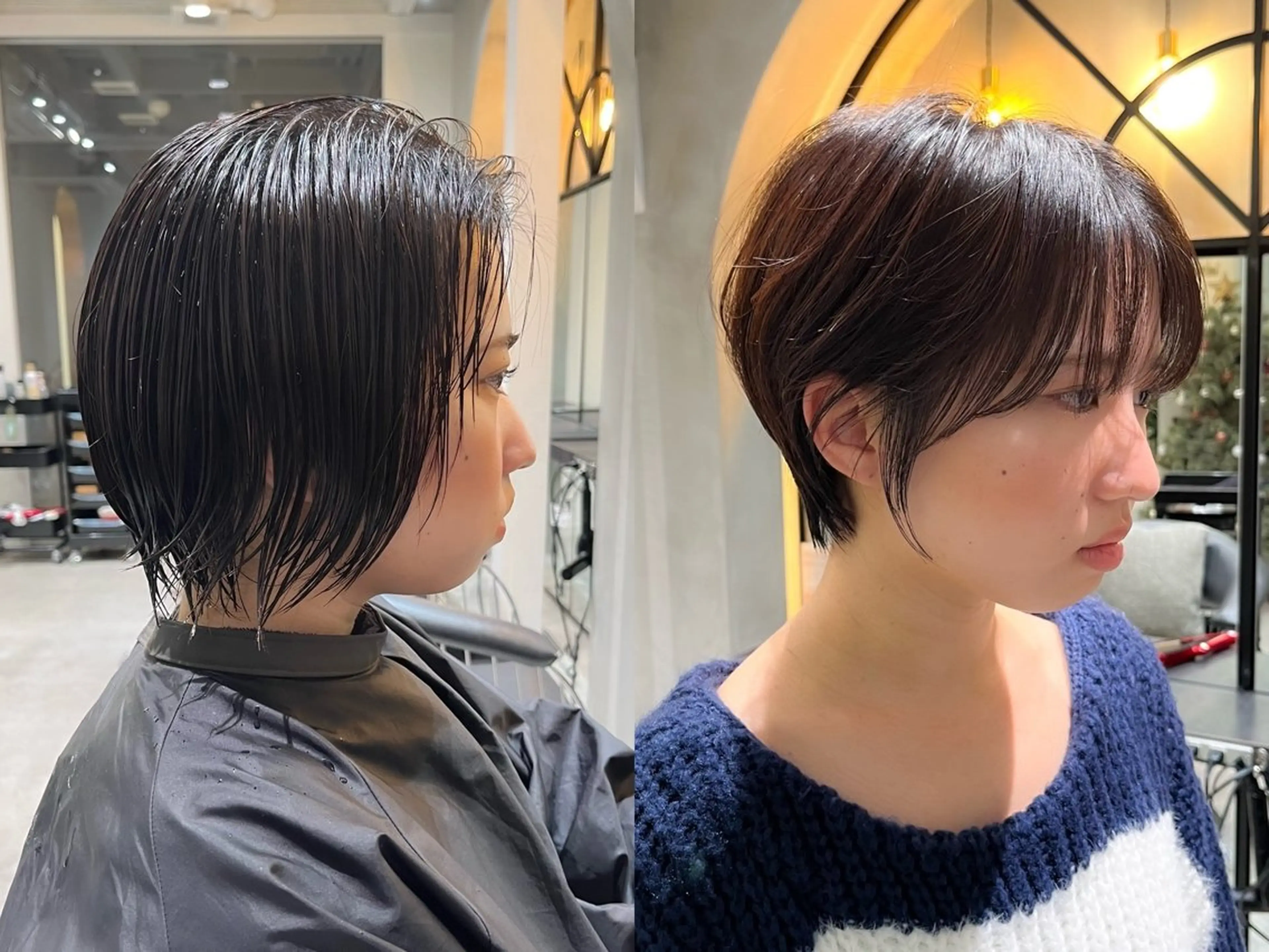 ショート ボブ くびれヘア 顔周りカット ハイライト 髪質改善 ショート/縮毛矯正 /大宮/惇平のヘアスタイル