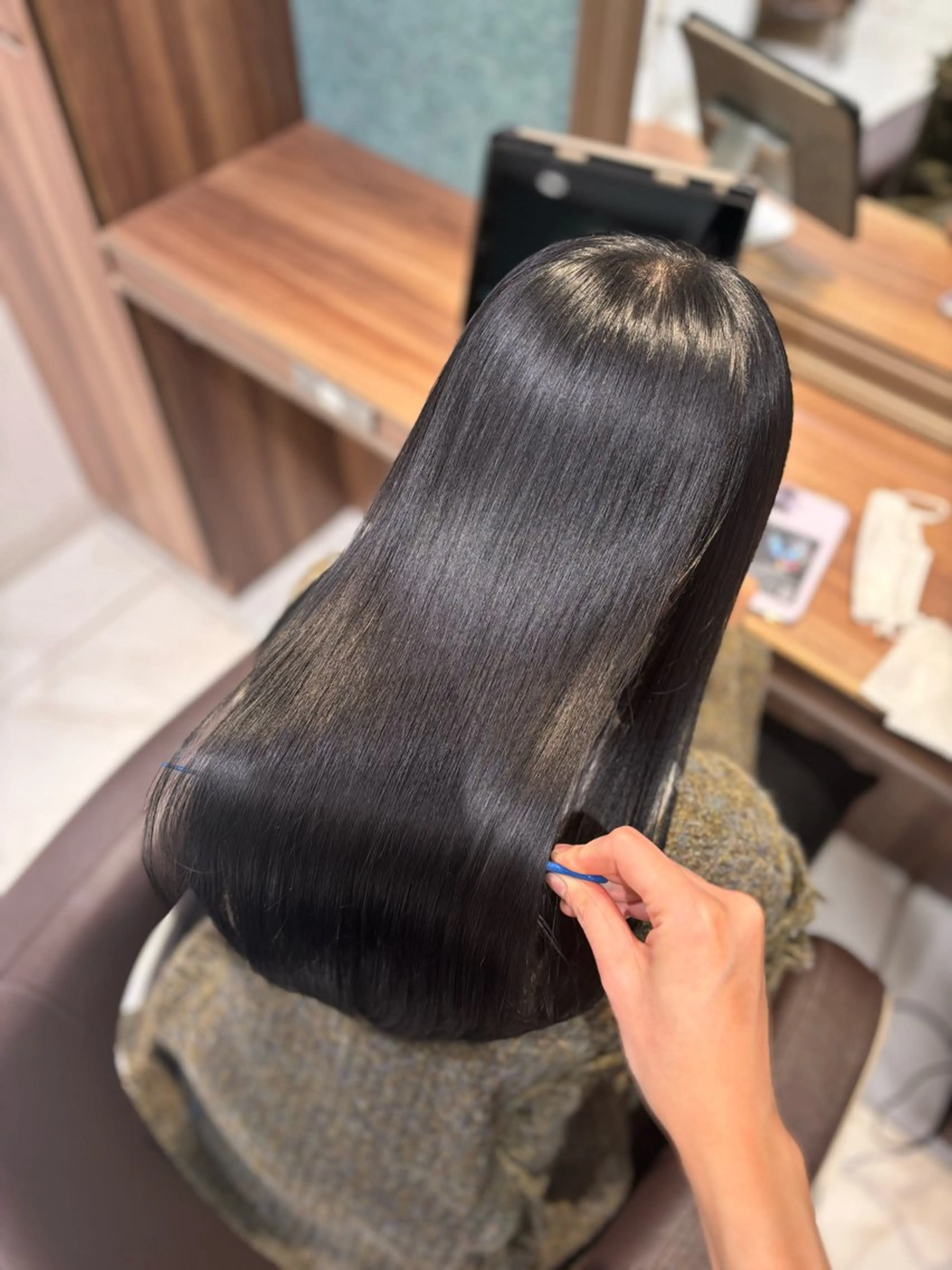 ロング カラー ツヤ髪縮毛矯正💫/ ハイトーン/あゆみのヘアスタイル