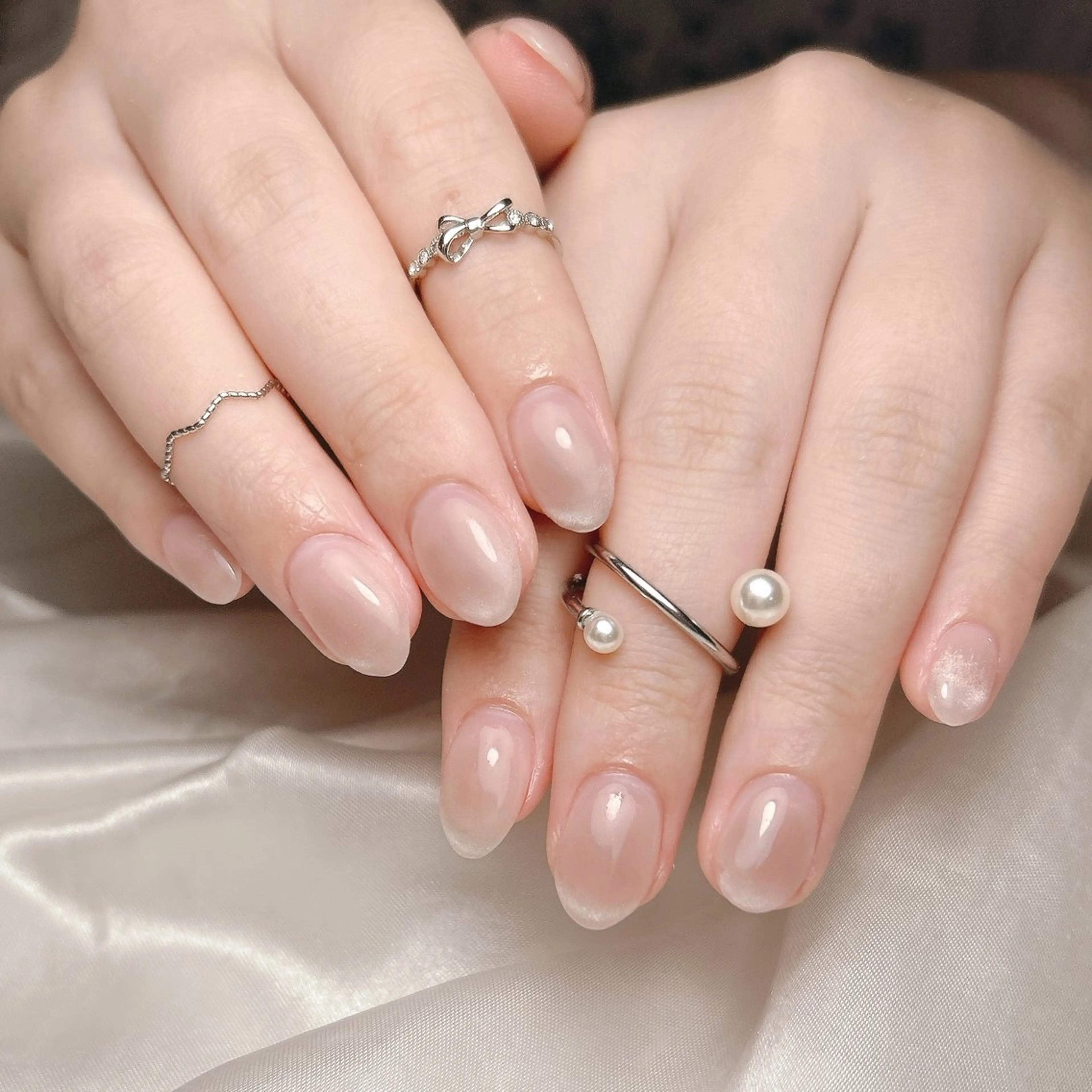 ネイル チークネイル フレンチネイル マグネットネイル マグネットフレンチ ハンドネイル junna 金山.東別院.上前津のネイルデザイン