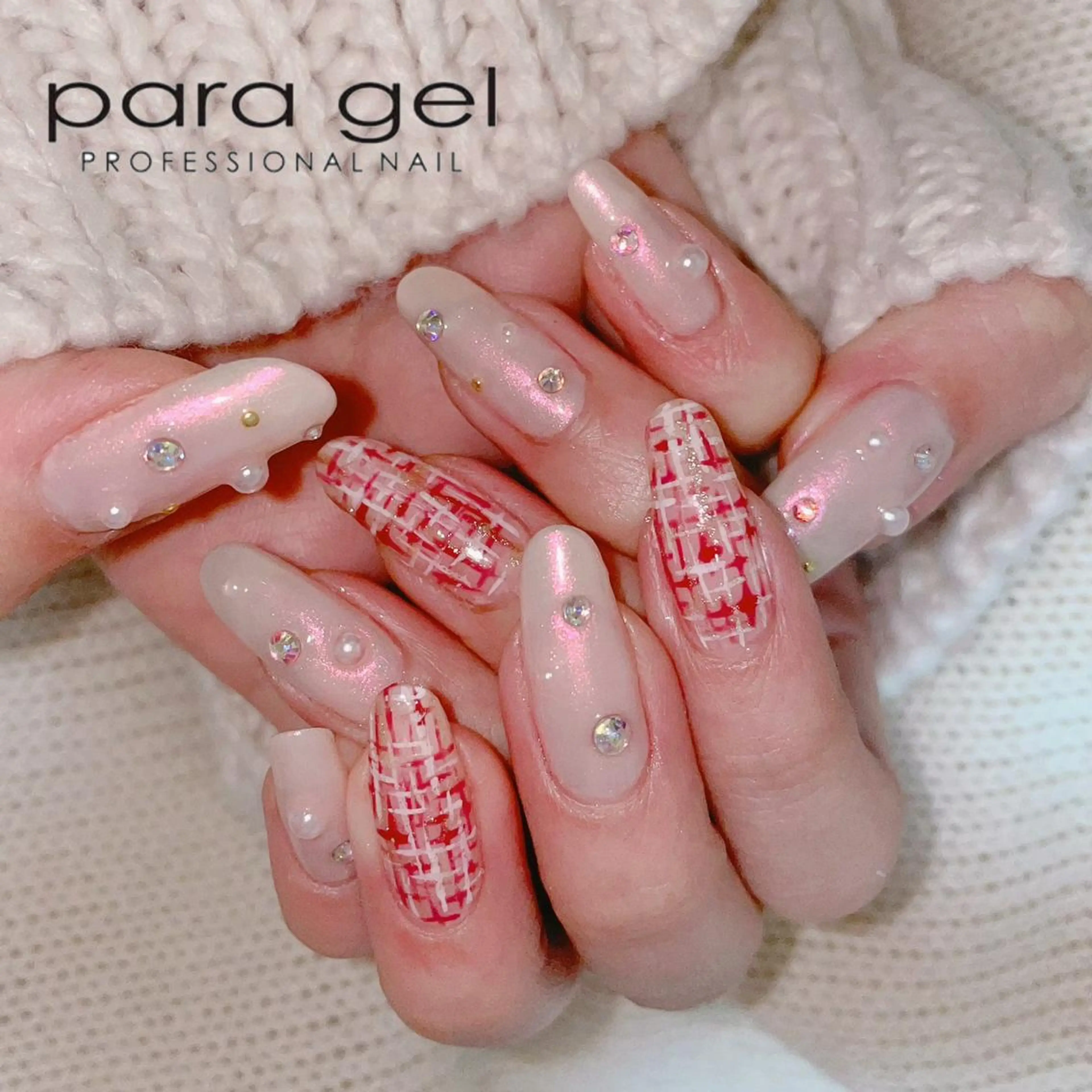 ネイル ツイードネイル 冬ネイル ハンドネイル Bianca🎀 ONODERAのネイルデザイン