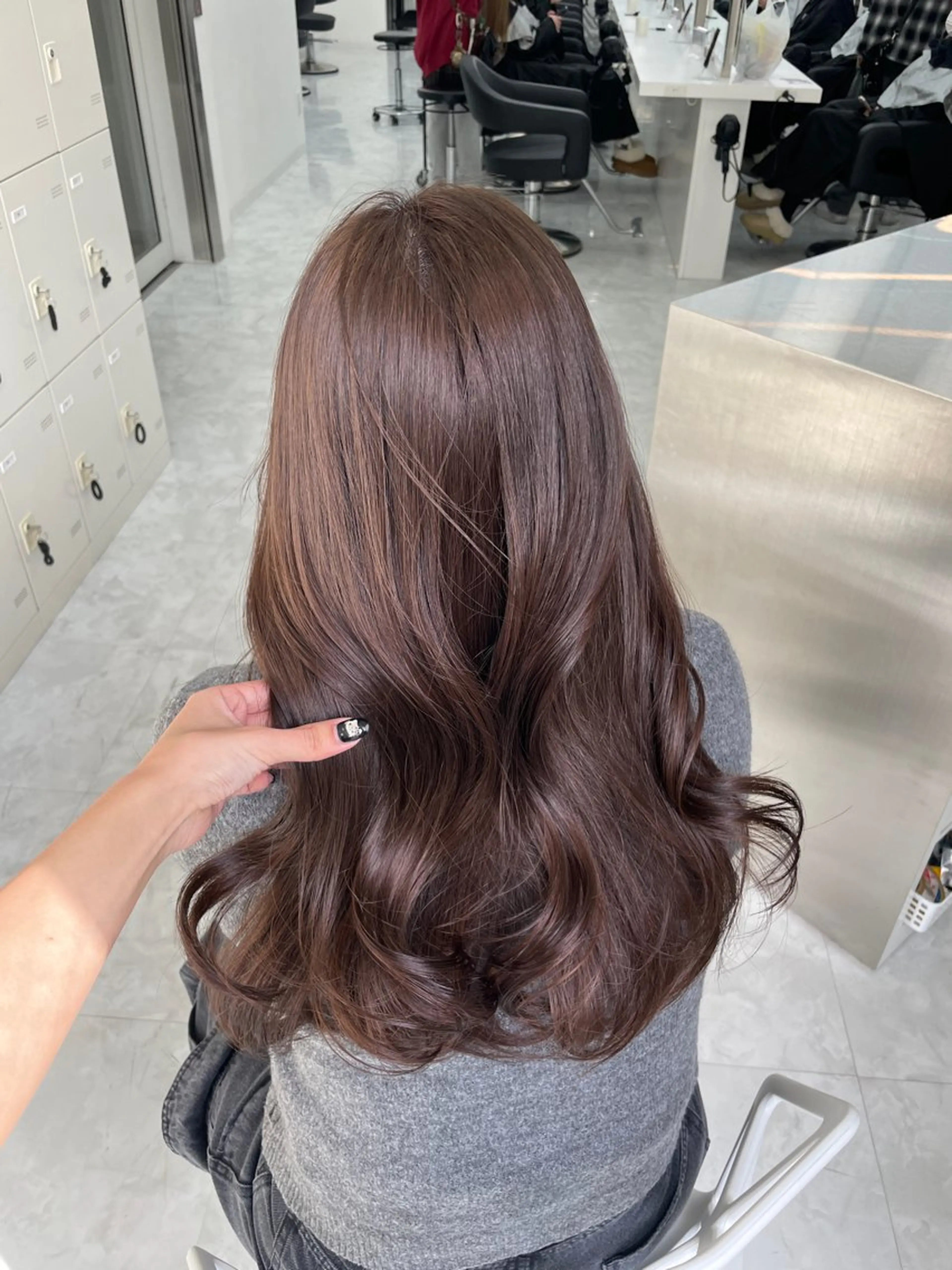 セミロング カット ヘアカラー MOE 福岡韓国ヘア✧︎のヘアスタイル