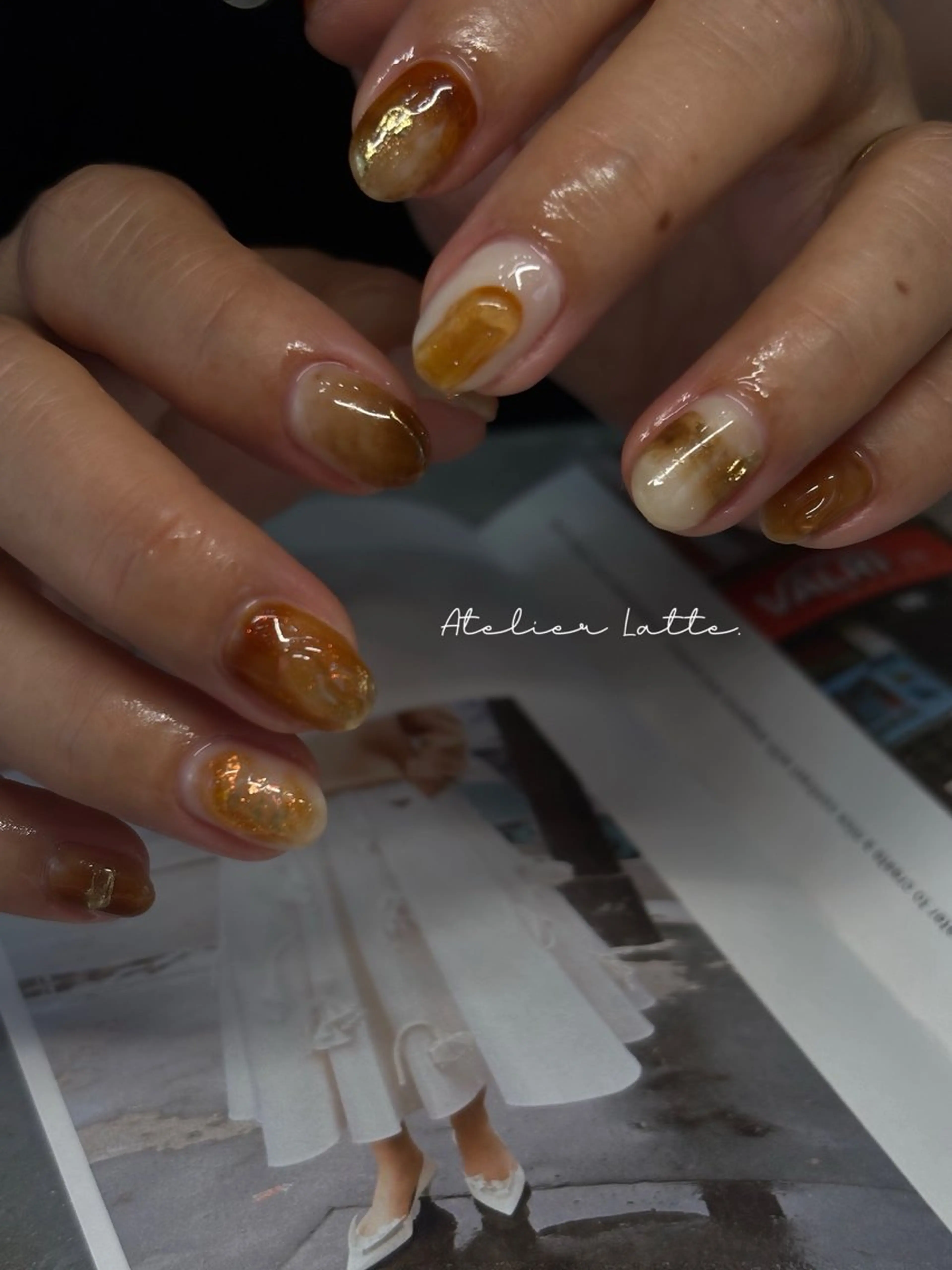 ネイル ニュアンスネイル シンプルネイル Atelier Latteのネイルデザイン