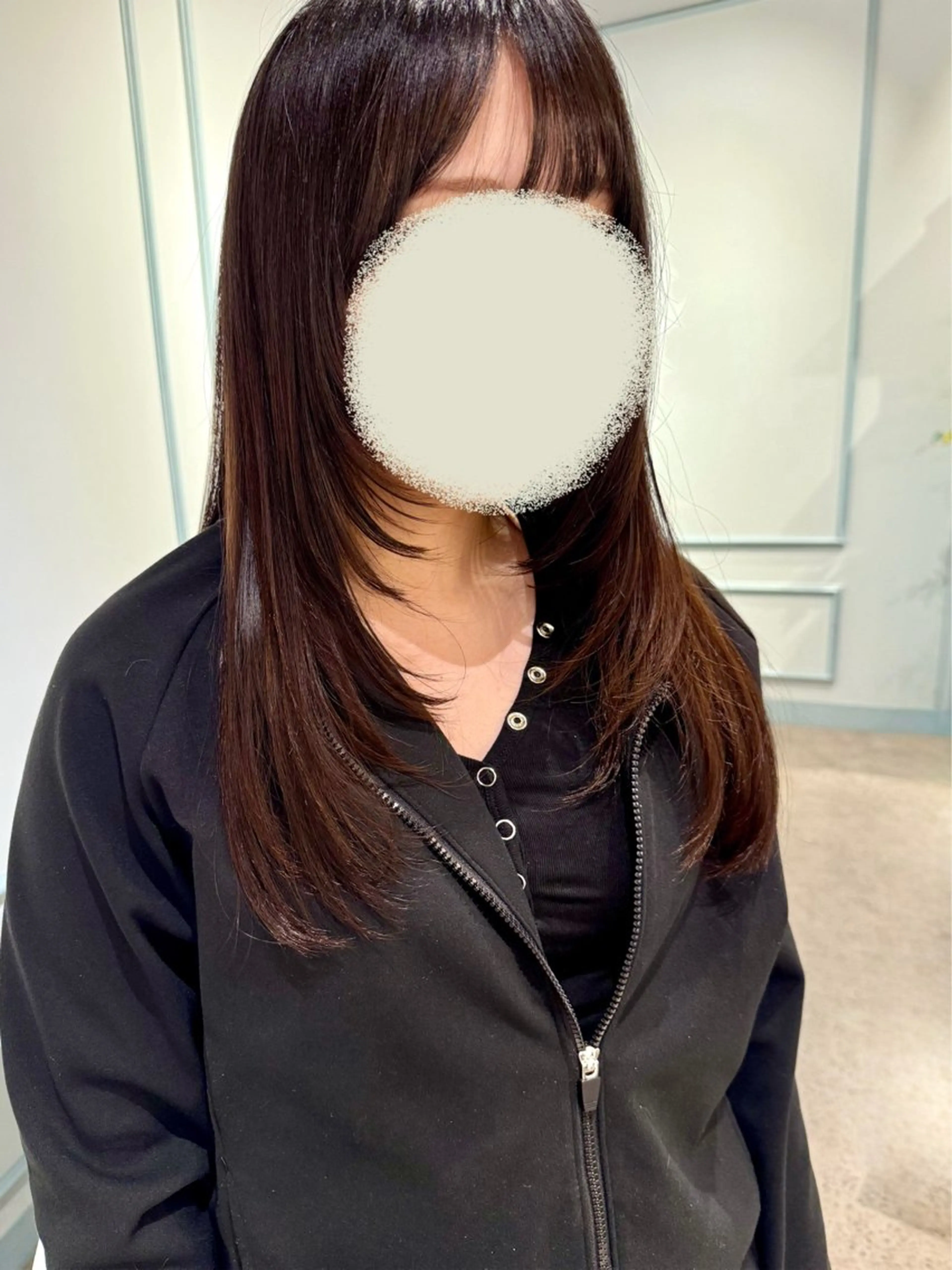 ロング 顔周りカット レイヤーカット 永沼 美月のヘアスタイル