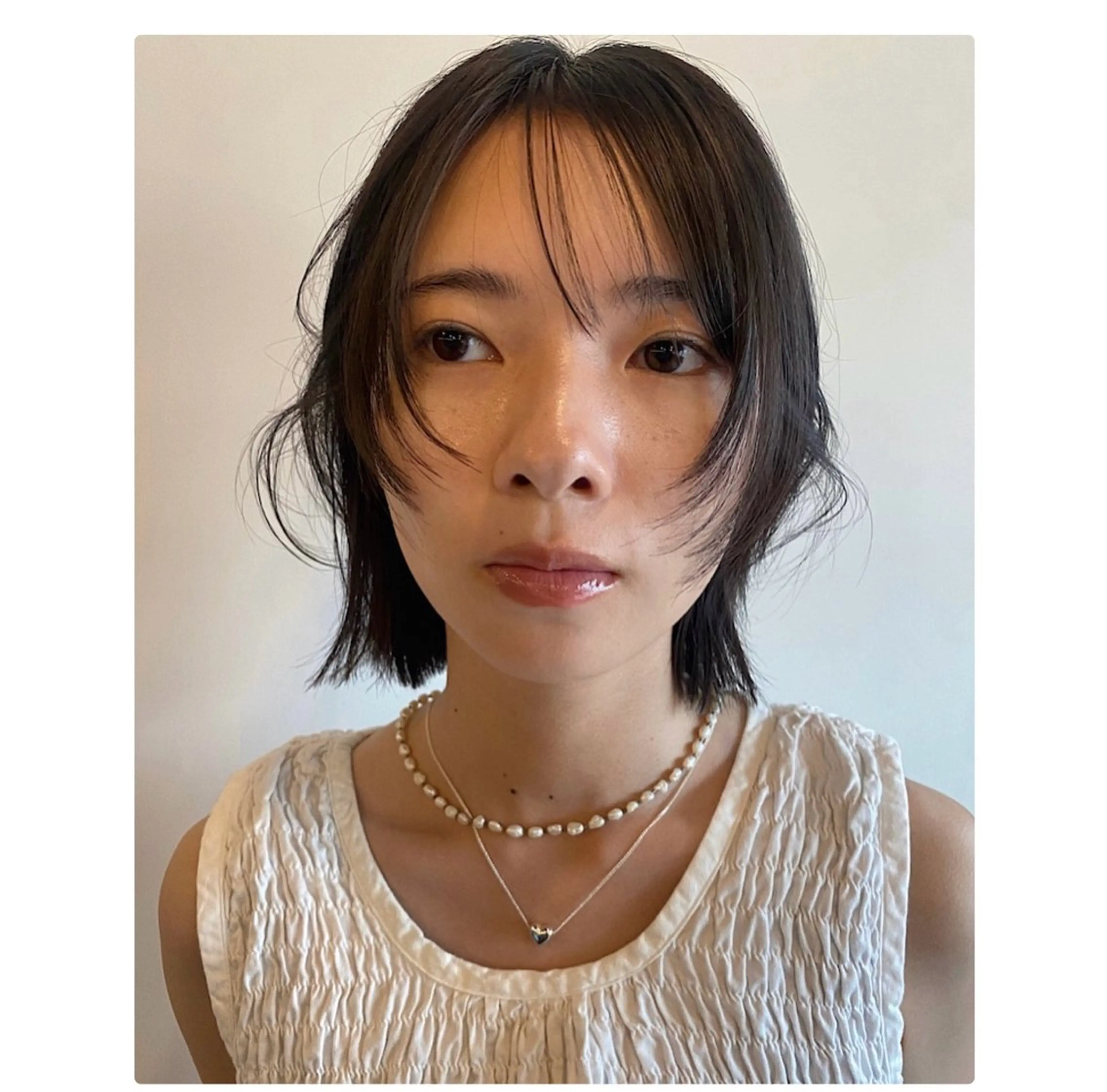 ミディアム カラー 永田 愛莉のヘアスタイル