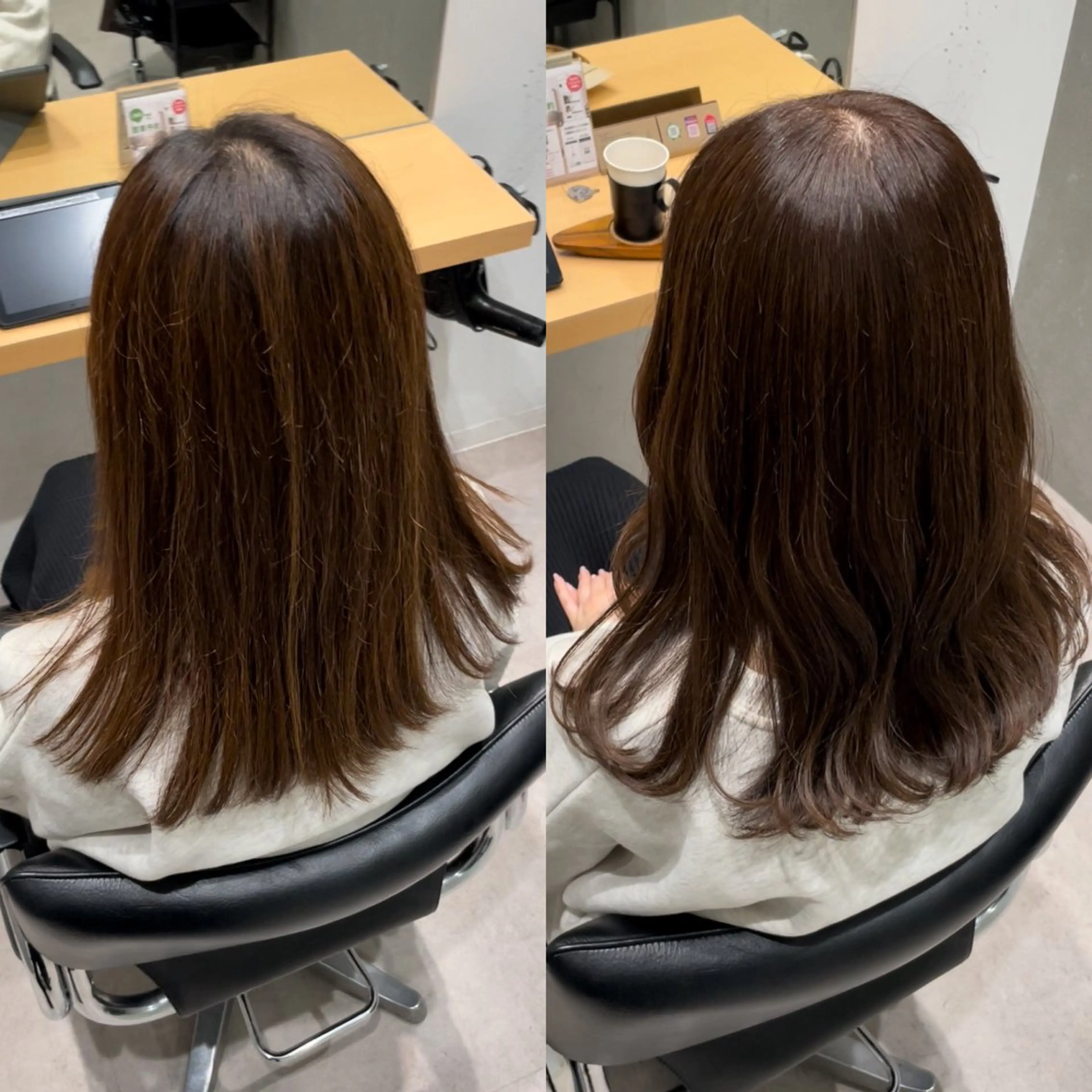 セミロング カラー イルミナカラー トリートメント 髪質改善ヘアケア 艶髪特化/上田のヘアスタイル