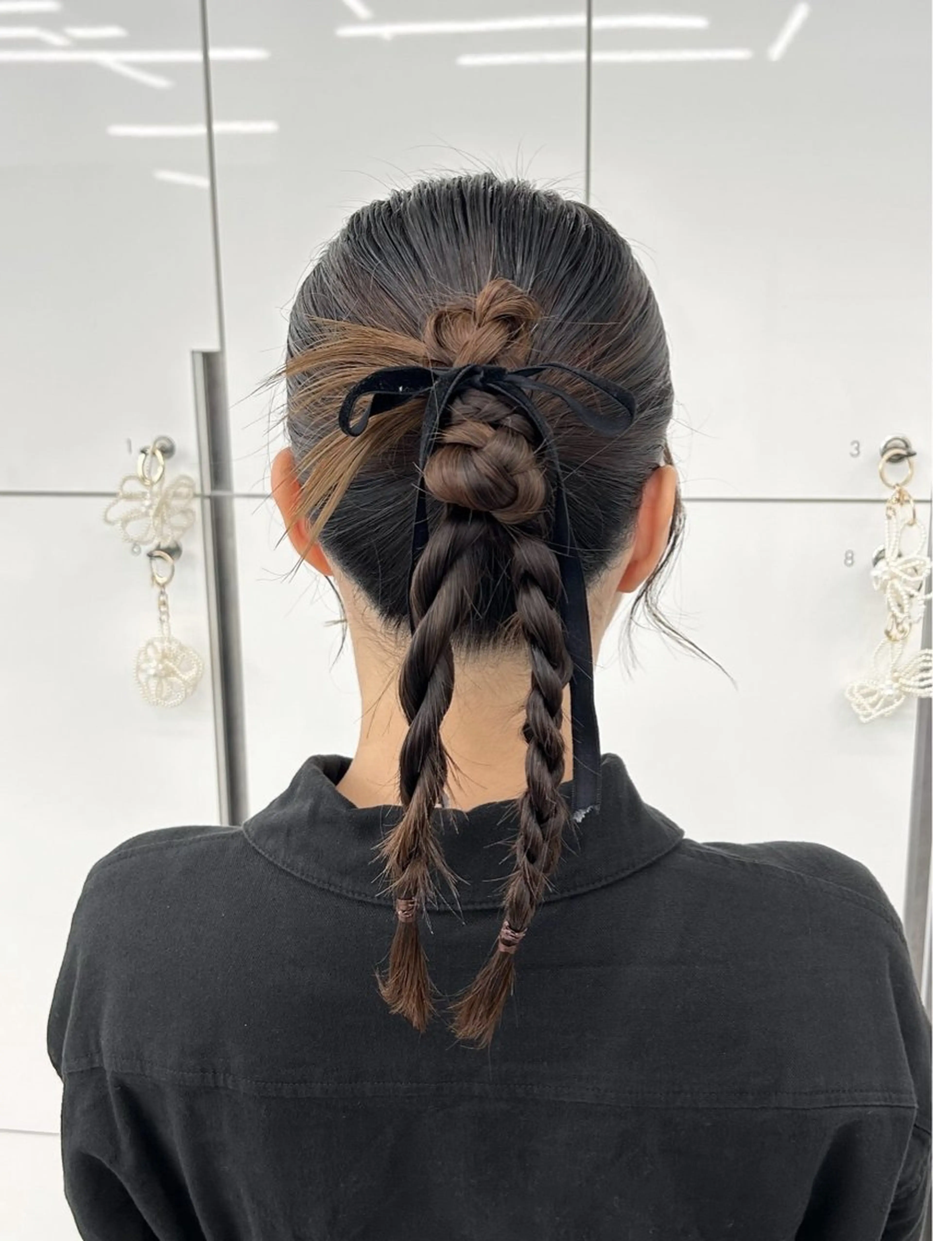 セミロング ヘアアレンジ ヘアセット 韓国ヘア/顔周り ヘアセット/加藤優里のヘアスタイル