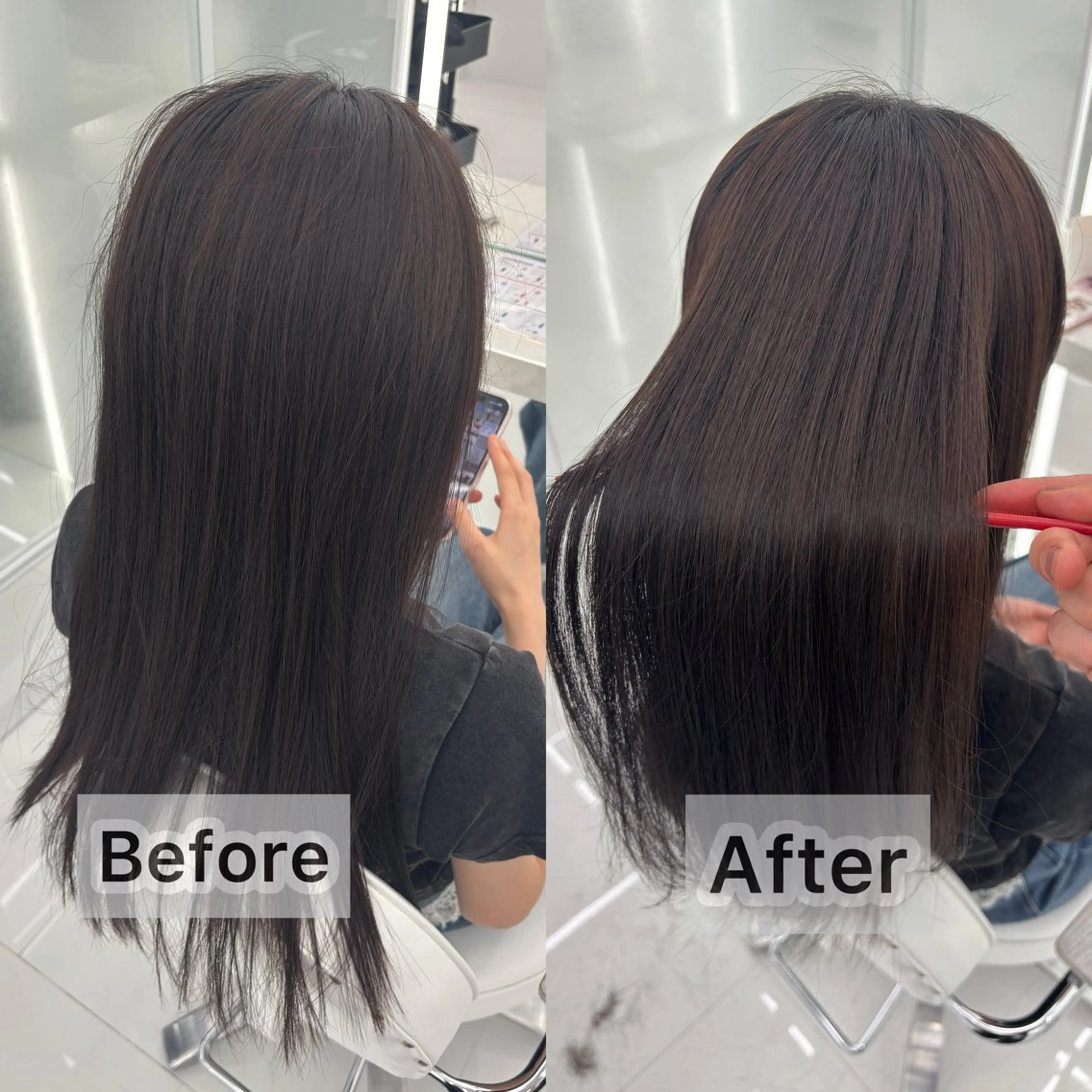 似合わせカット＋縮毛矯正＋超音波アイロン✨の写真