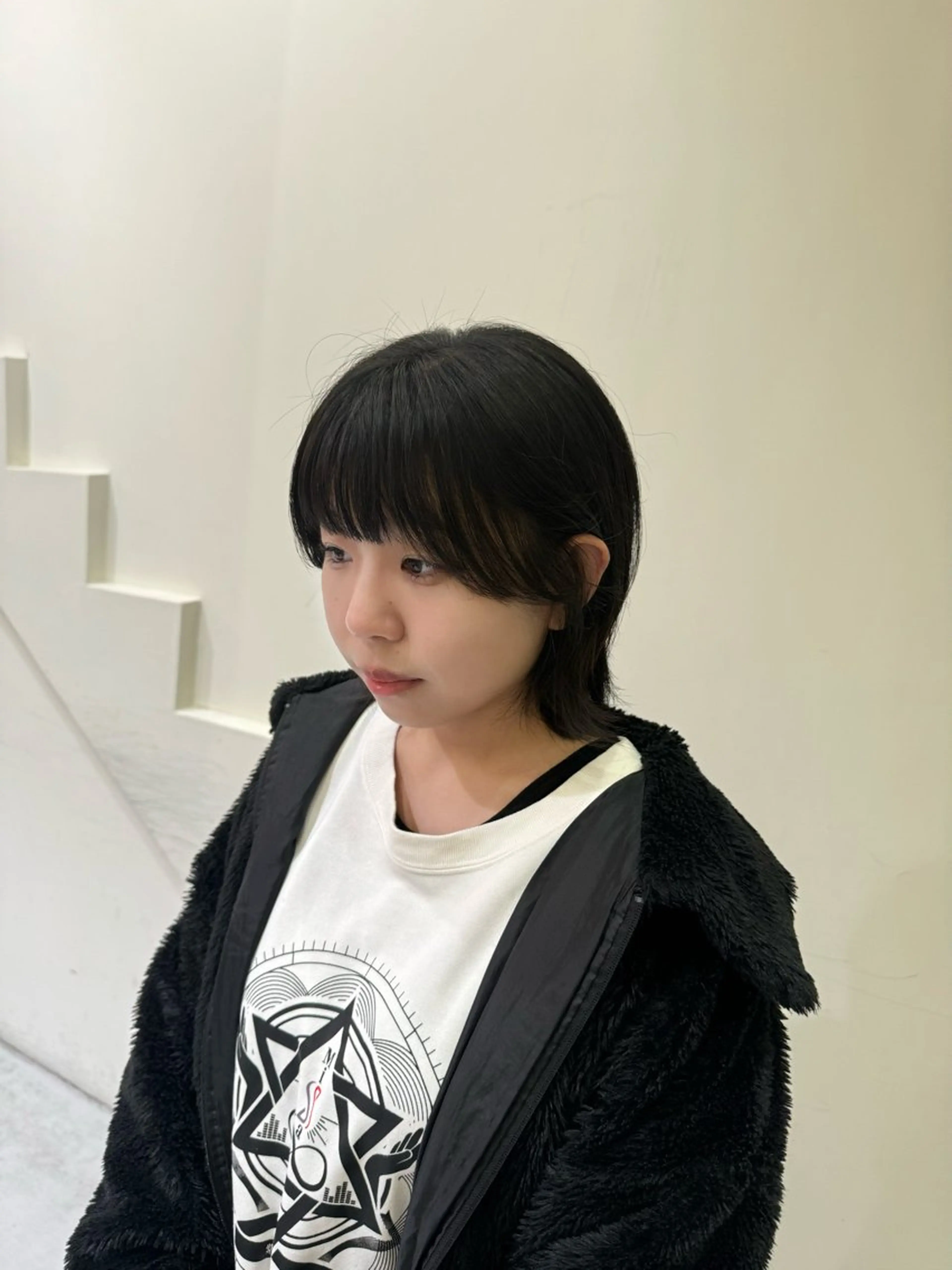 ショート ボブ くびれヘア 顔周りカット カット トリートメント 透明感カラー/顔周り カット/レイヤーにかのヘアスタイル