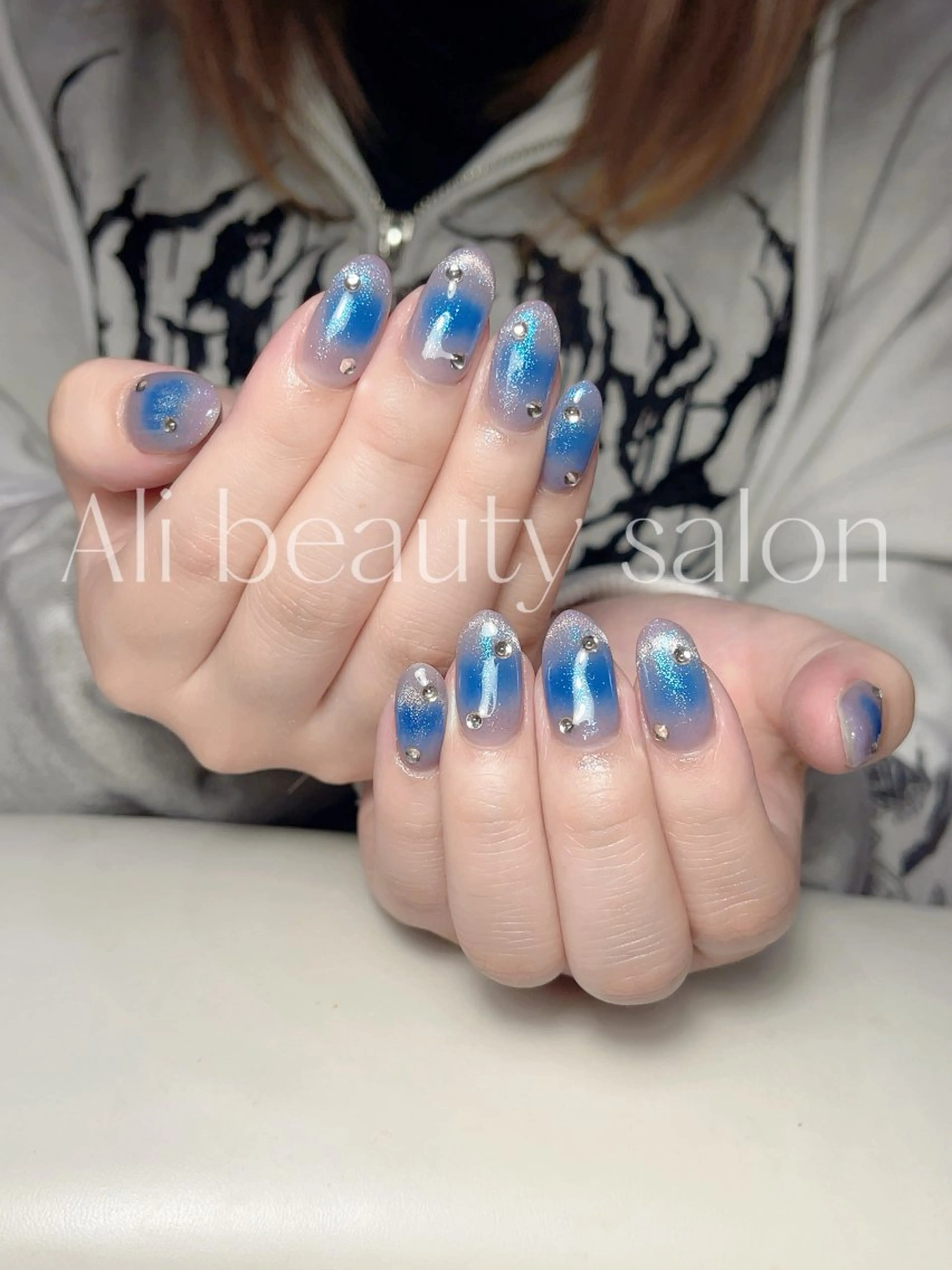 ネイル チークネイル フレンチネイル マグネットネイル マグネットフレンチ ハンドネイル Ali 新小岩 ネイル専門のネイルデザイン