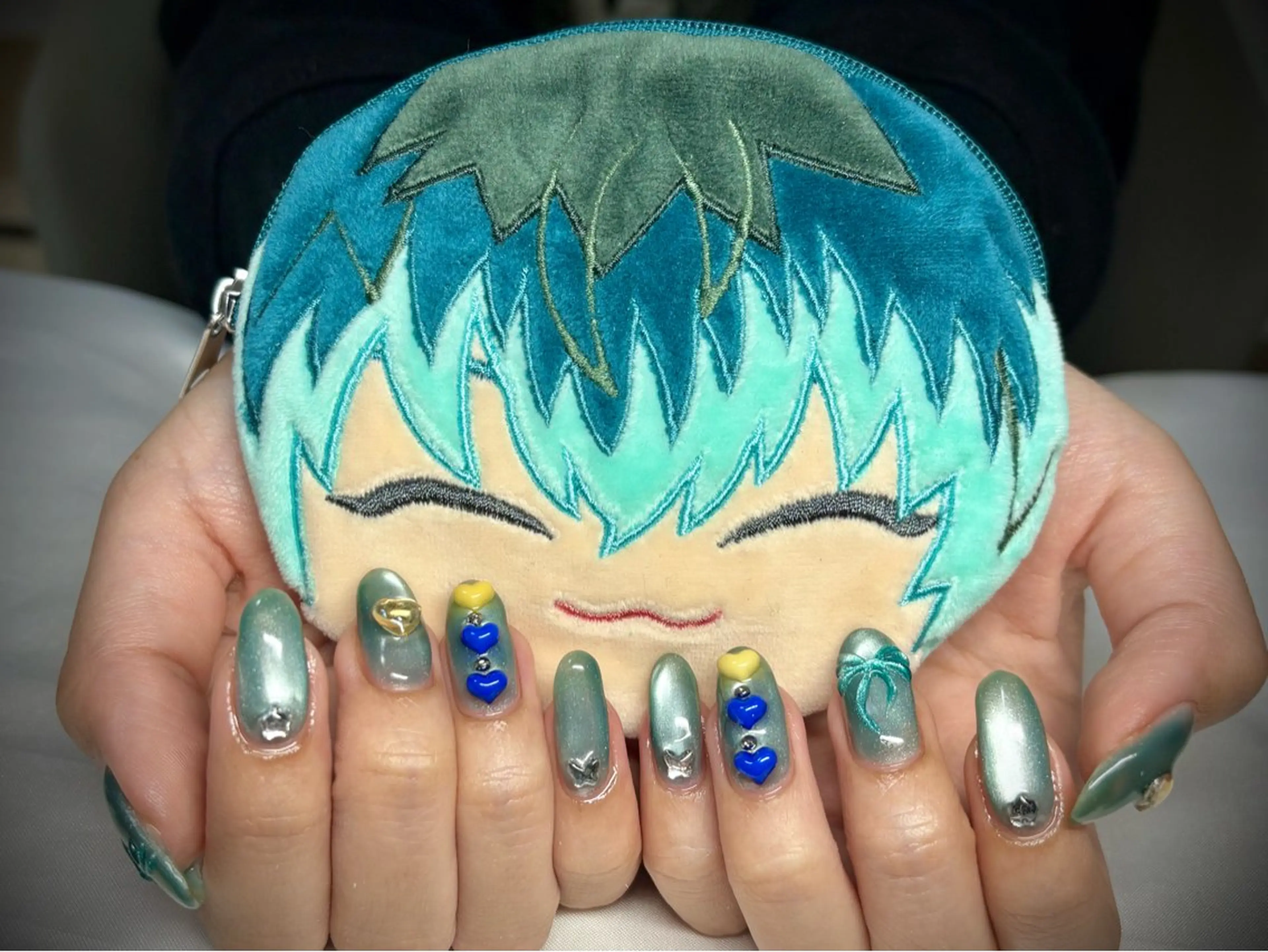 ネイル アートネイル マグネットネイル リボン ハンドネイル Nail salon Cielel⟡Ayaのネイルデザイン