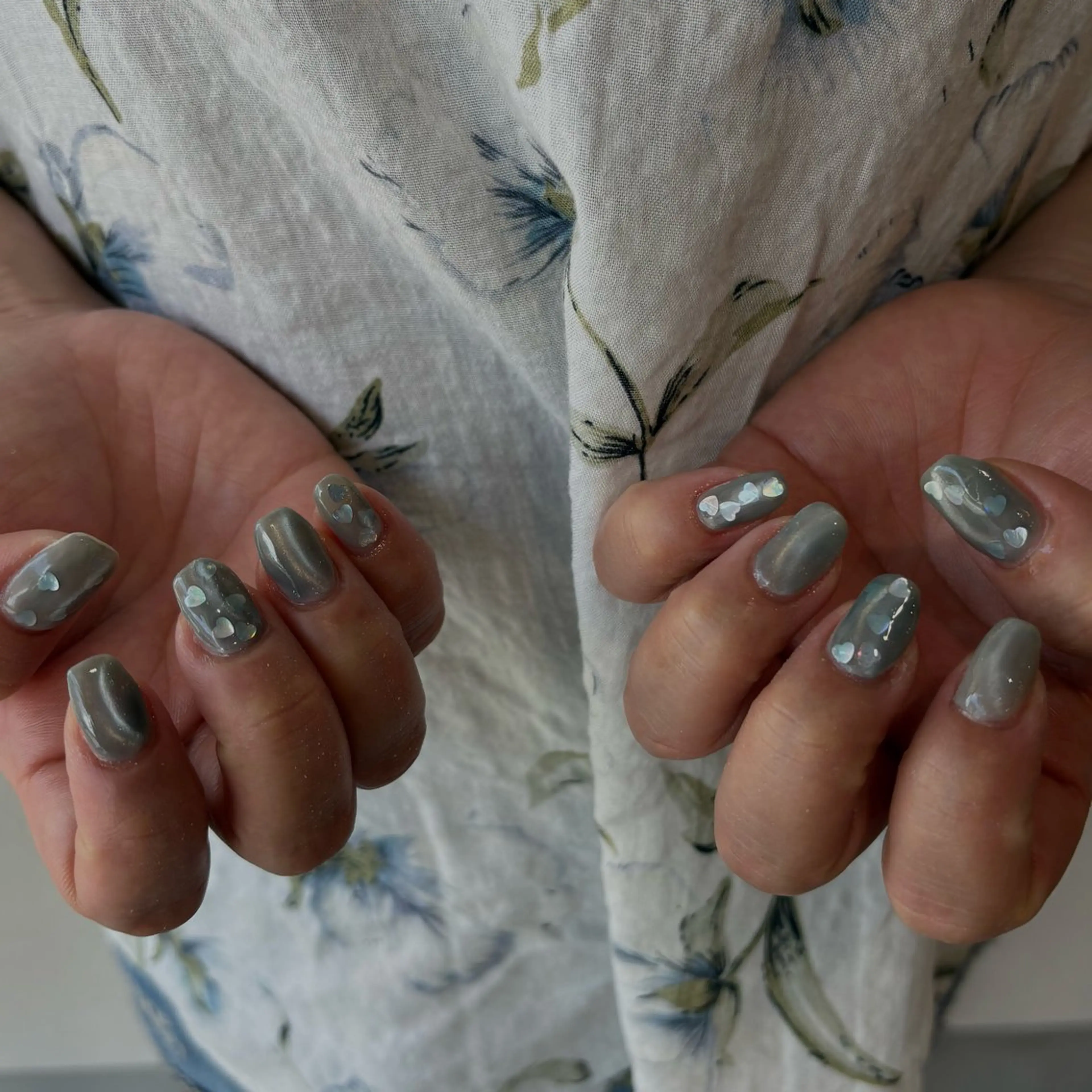 ネイル ブルー クリアネイル 長さ出し ハート 韓国ネイル vante_aimi .パラジェル取扱店のネイルデザイン