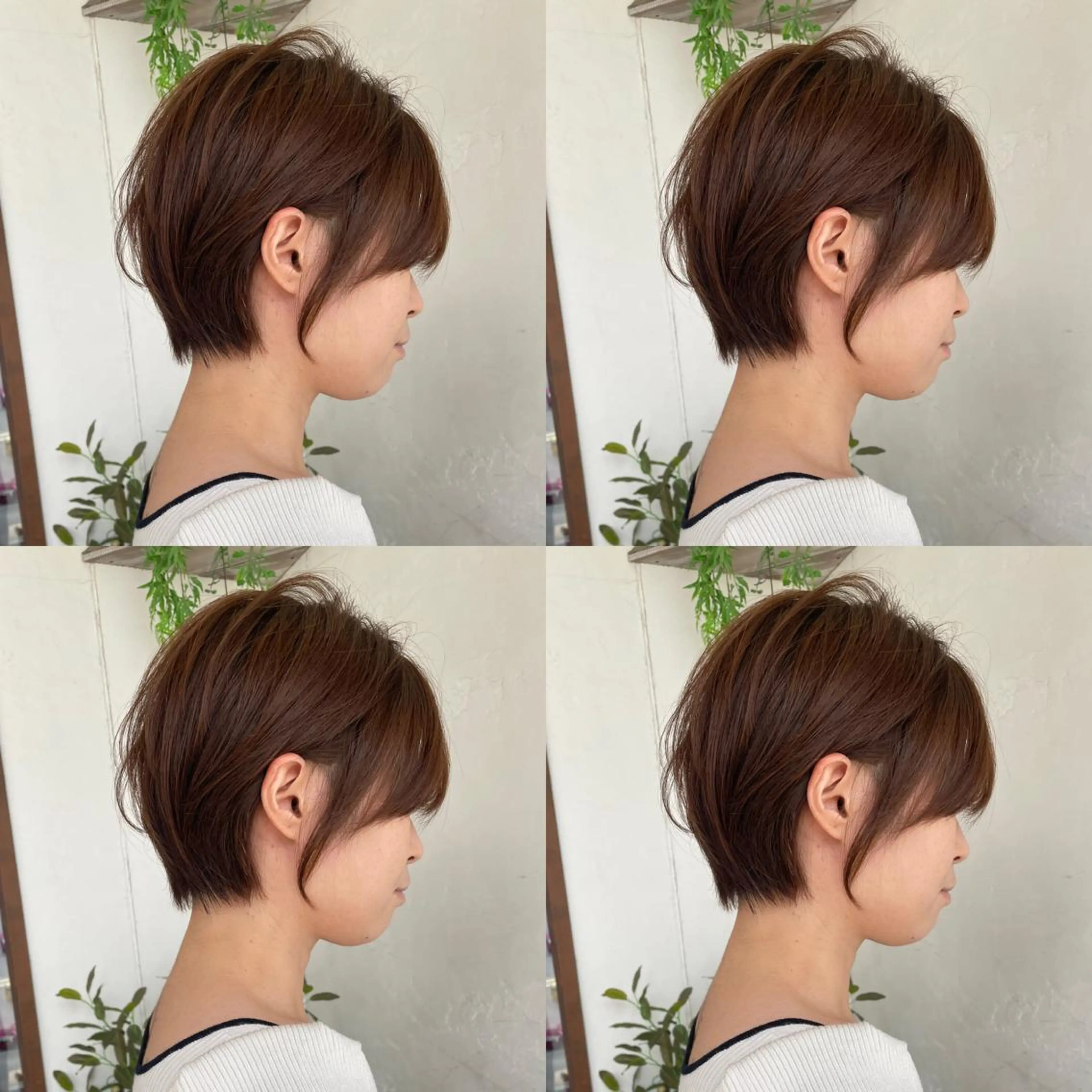 ショート カラー ショートボブ ハンサムショート 丸みショート デザインカラー ハイライトカラー 京都大人女性ショート 徒歩1分/秋山のヘアスタイル