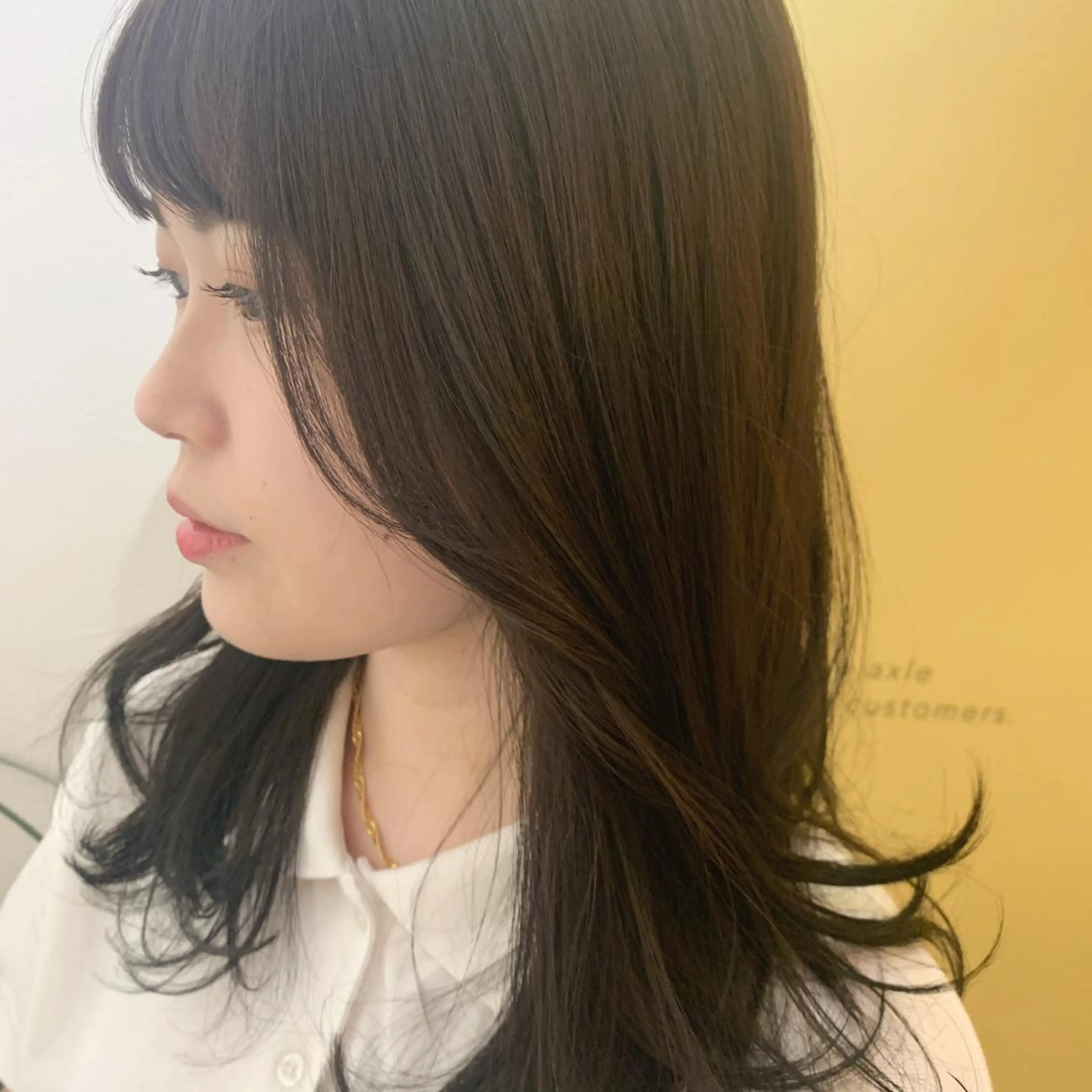 セミロング カラー hub hair レイヤー/透明感のヘアスタイル