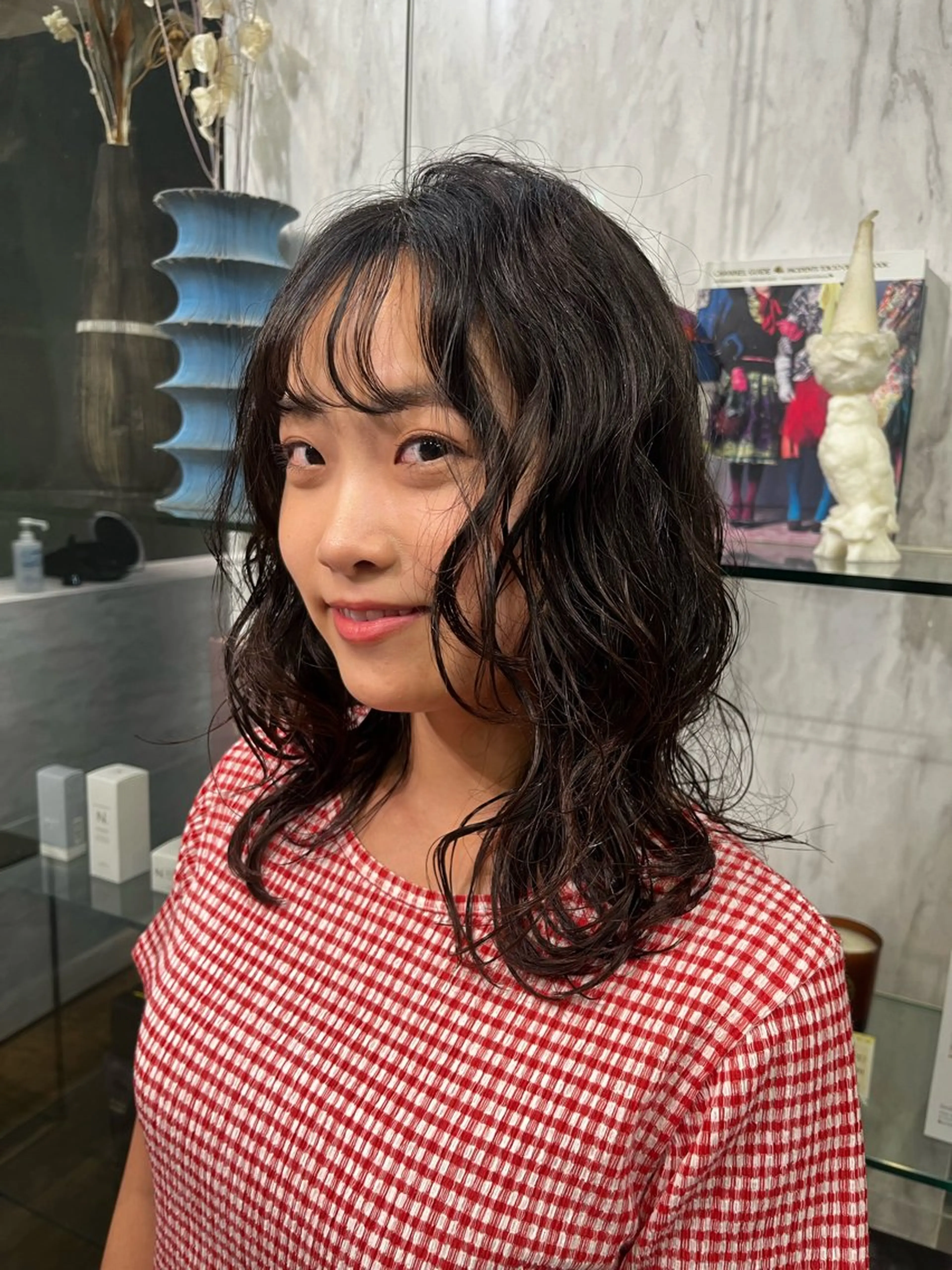 セミロング パーマ セミロングパーマ フクシマ ココのヘアスタイル