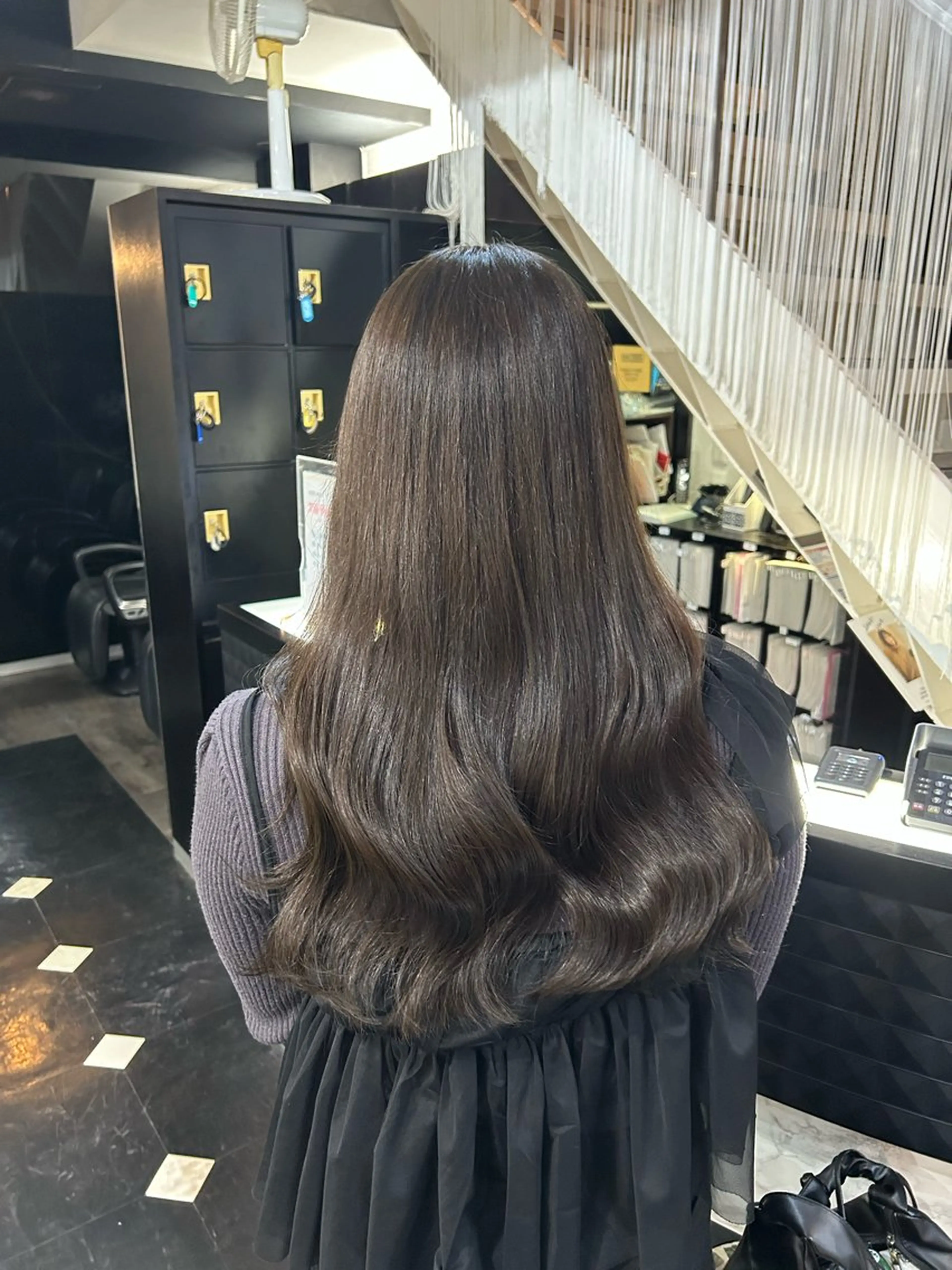 ロング カラー ベージュカラー ブリーチ ダブルカラー ブリーチなしカラー オリーブベージュ mizu kiのヘアスタイル