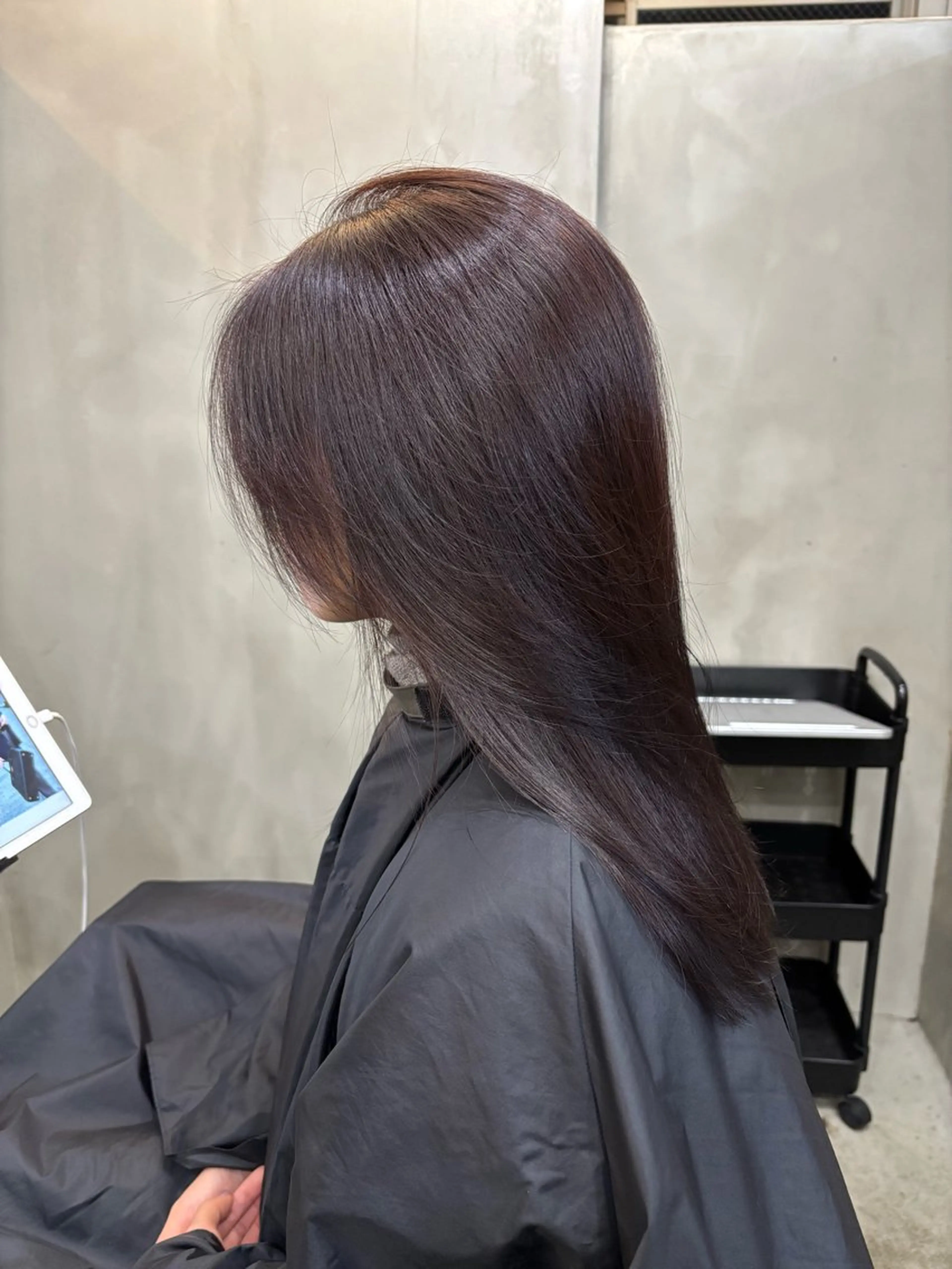 ミディアム カラー ブラウンカラー バイオレットカラー バイオレットブラウン ヘアカラー VOYAGE所属・中園 康のヘアスタイル