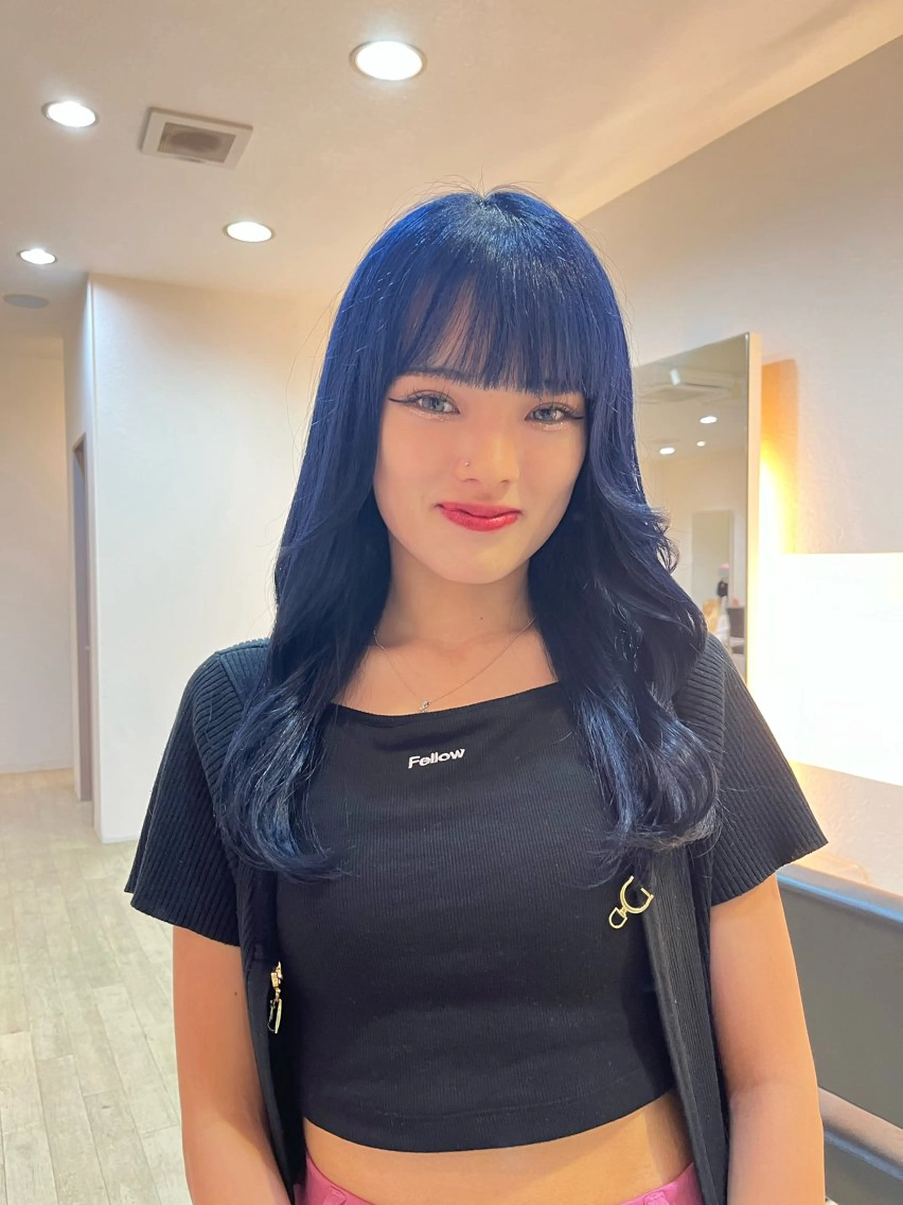 セミロング カラー ブルーカラー Emma ecole所属・Emma ecole /栄/RIOのヘアスタイル